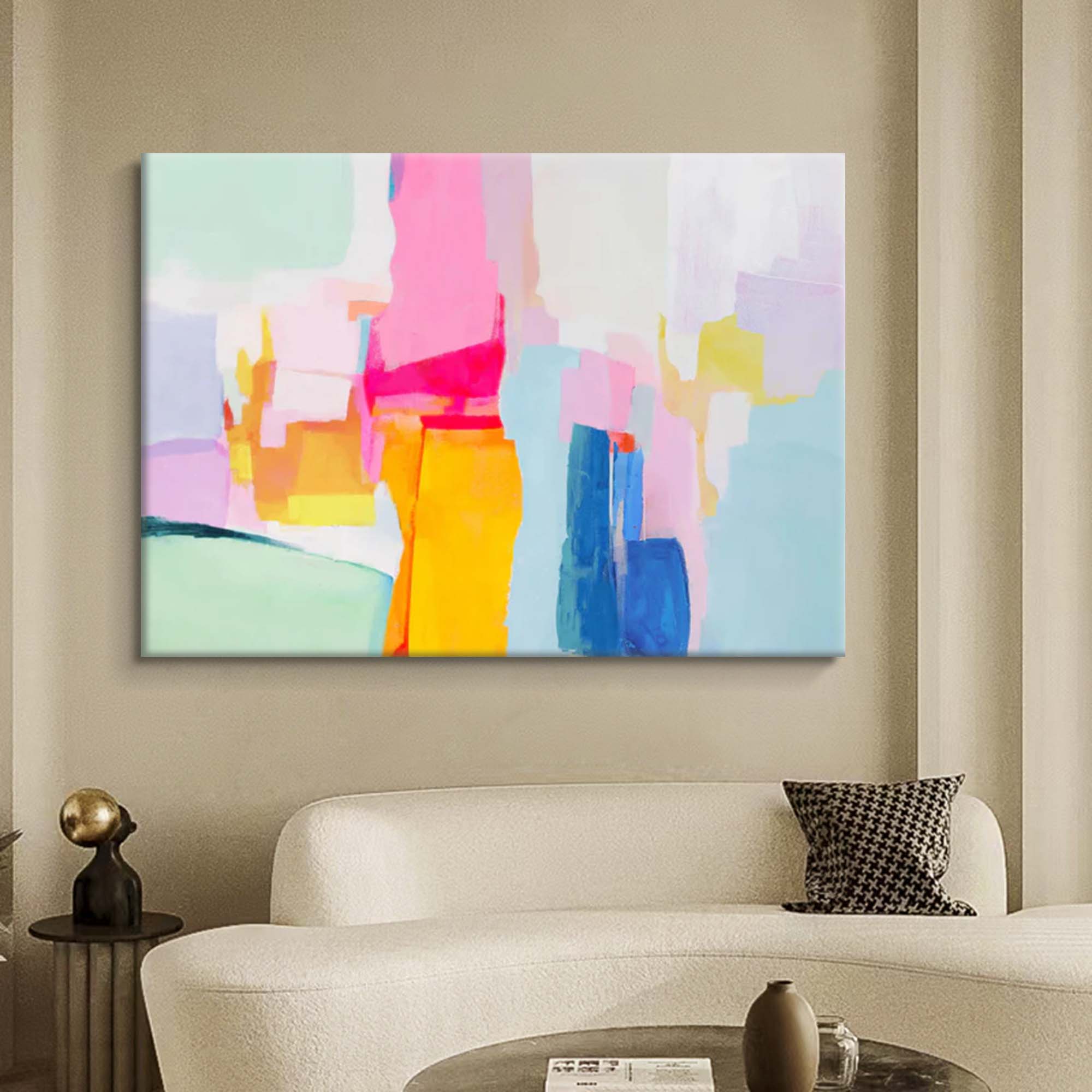 Vibrant Abstract Geometry Art Canvas