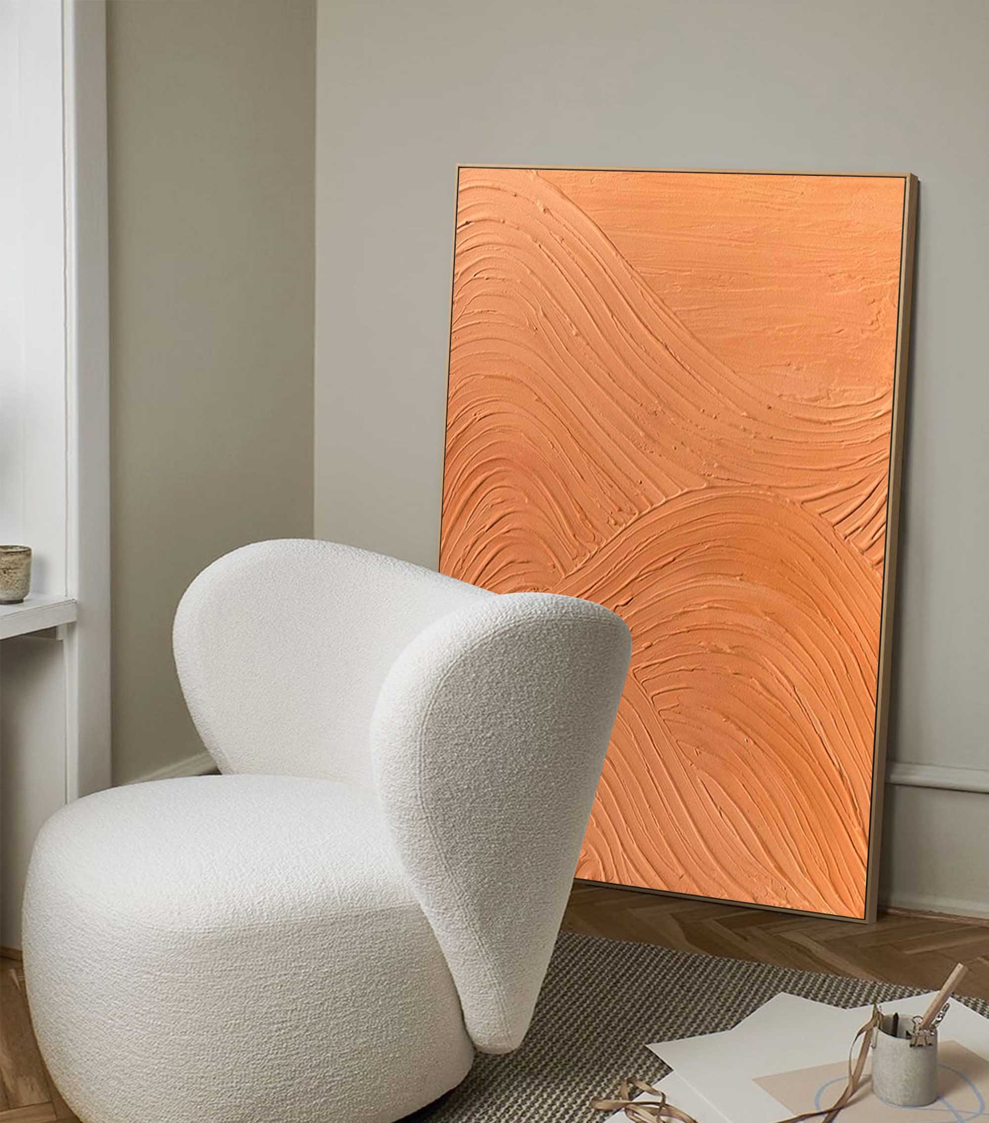 Textured Wave Pattern Terracotta Art
