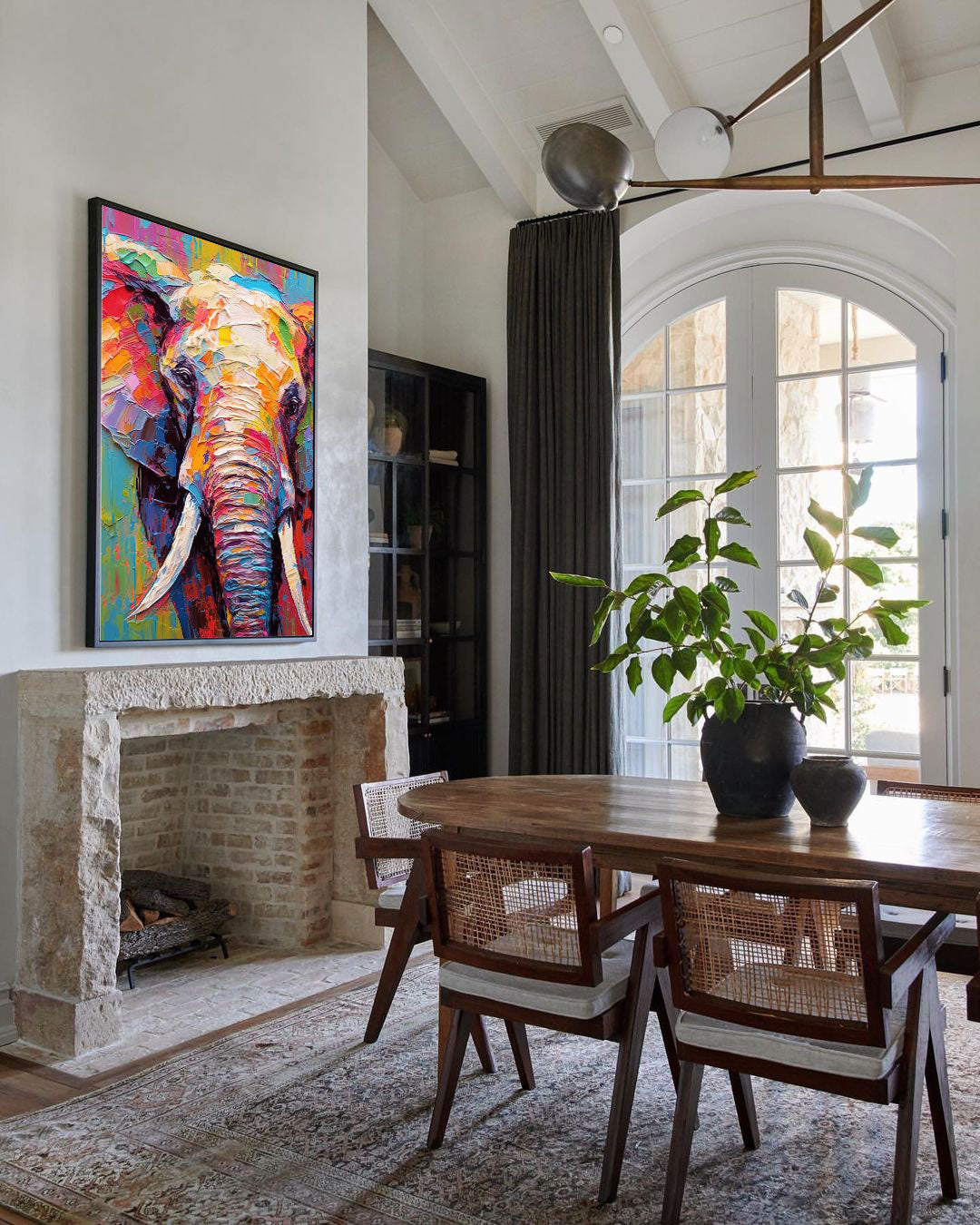 Vivid Elephant in Bold Textures