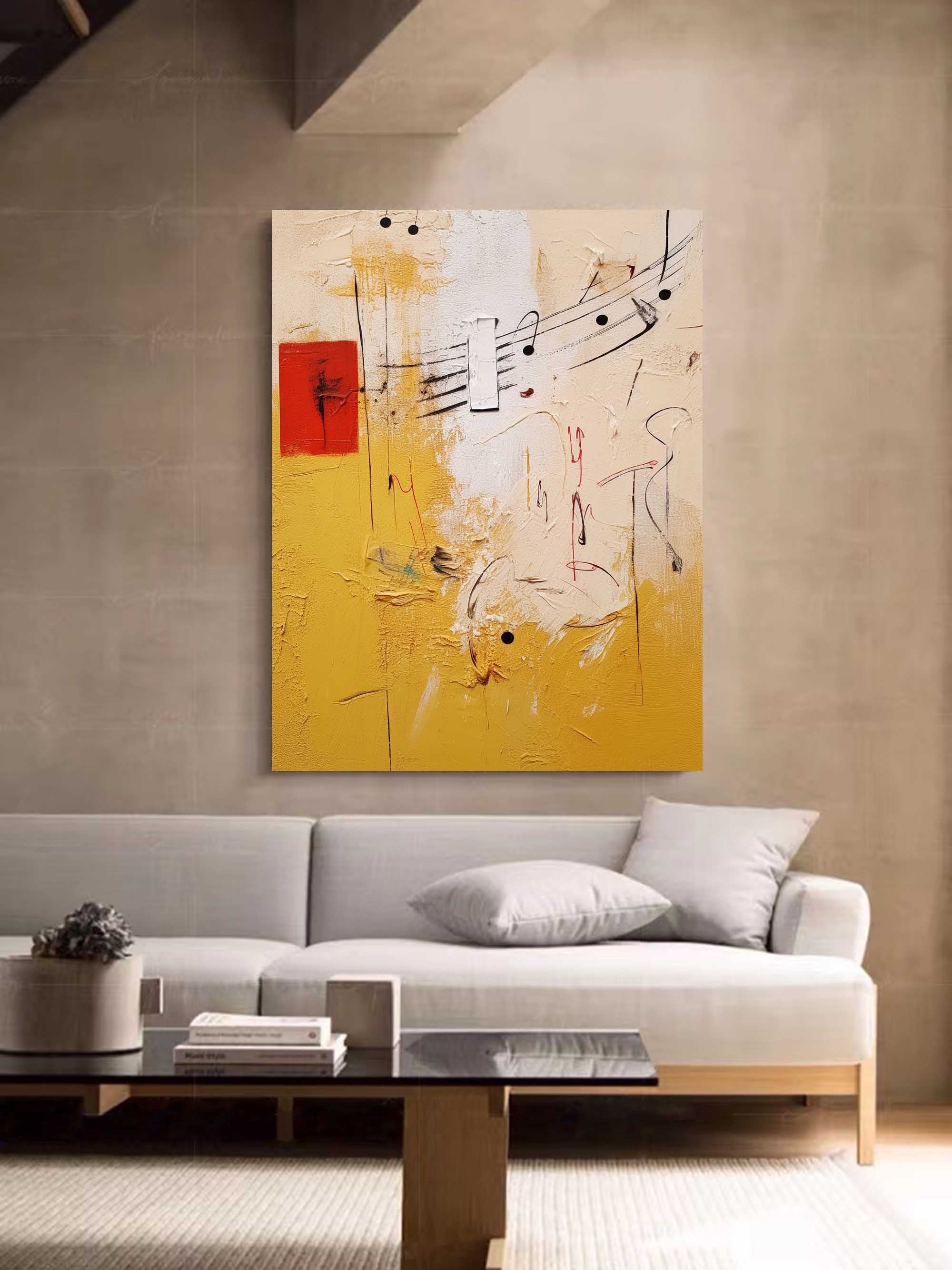 Abstract Melody Textured Canvas