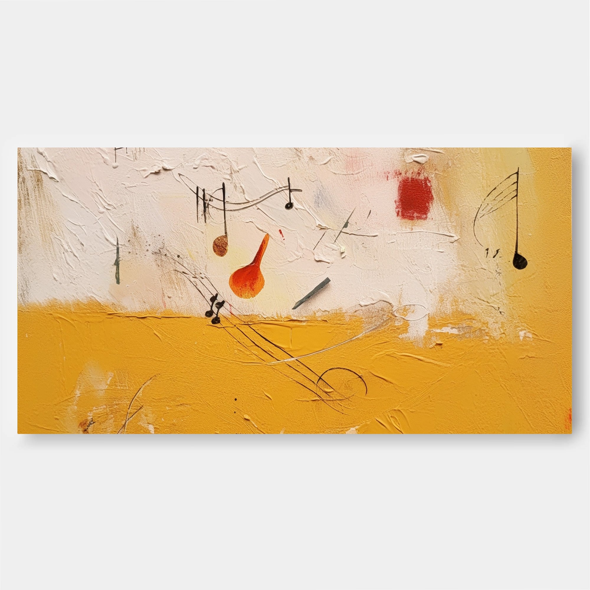 Abstract Musical Composition in Horizontal Canvas â€?Golden Symphony