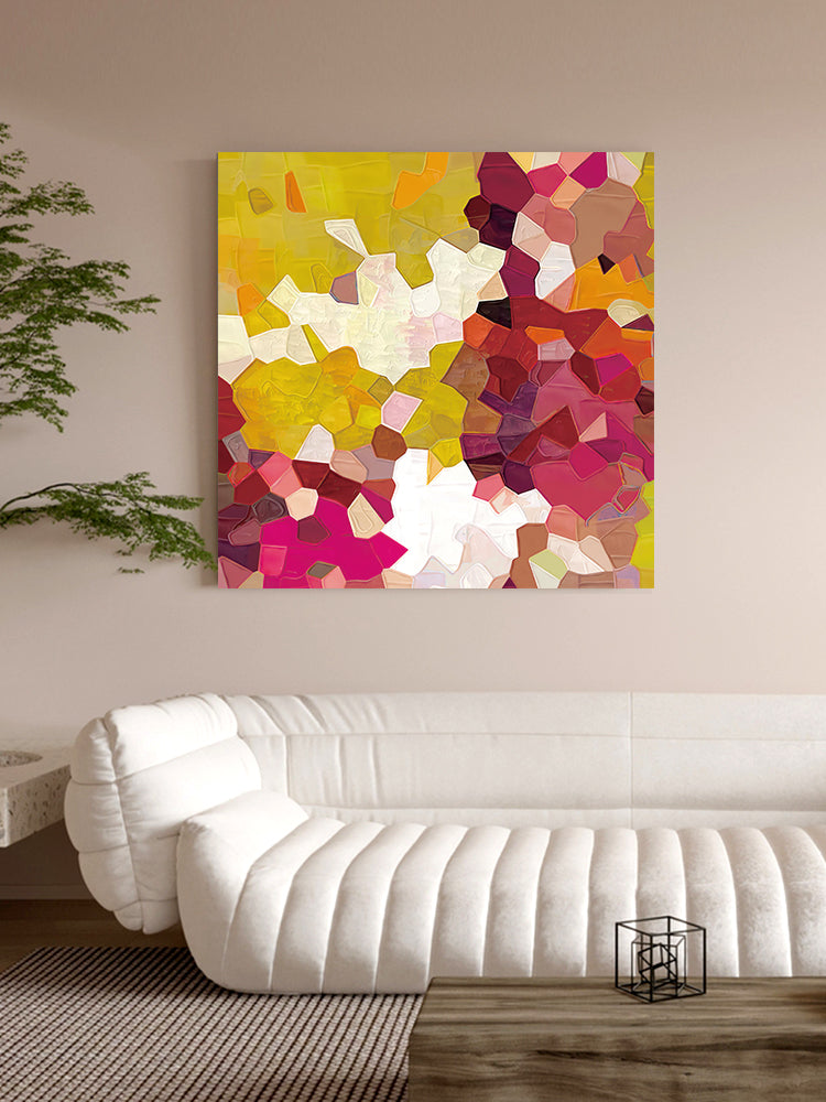 Warm Geometry Textured Abstract Art