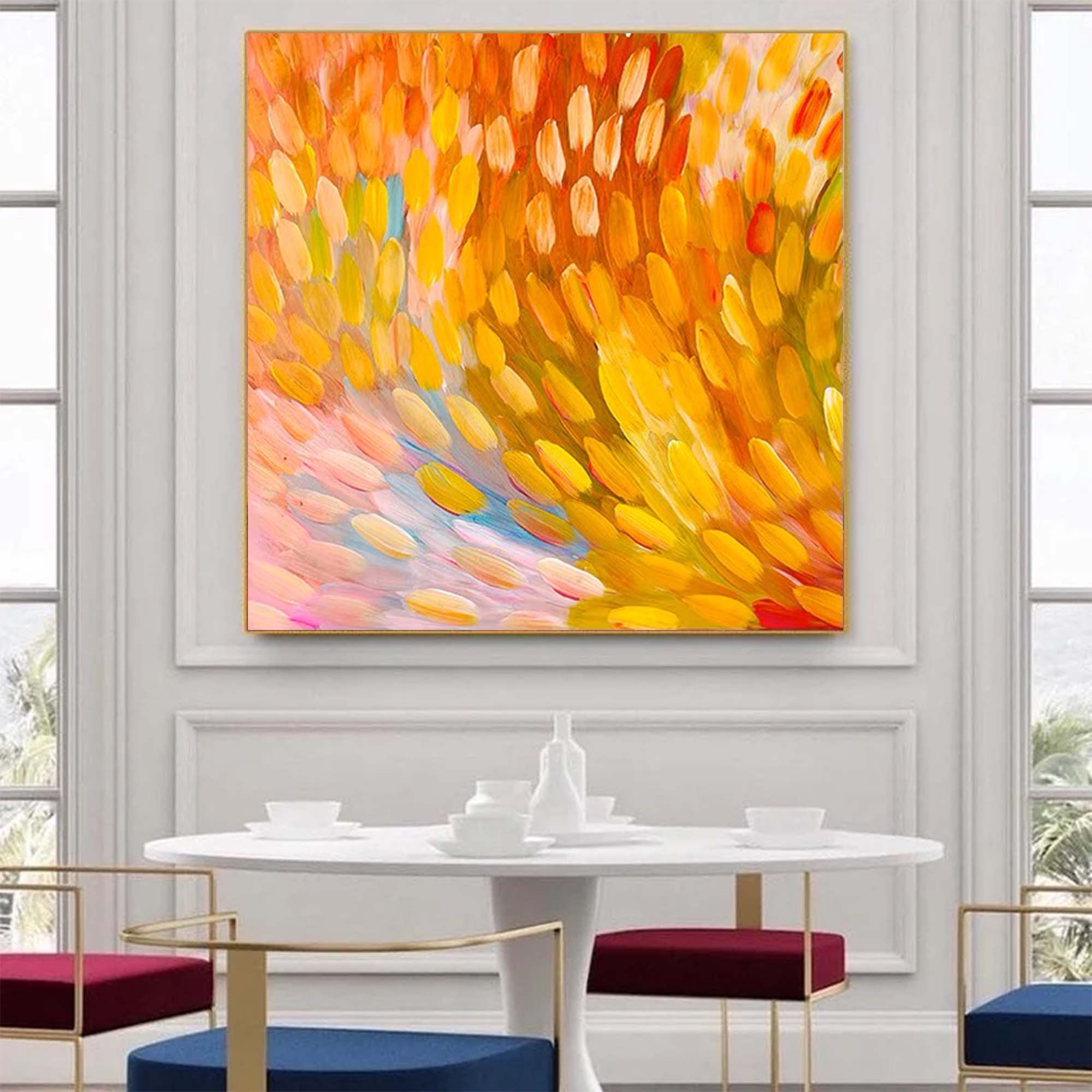 Vibrant Burst Abstract Oil Art