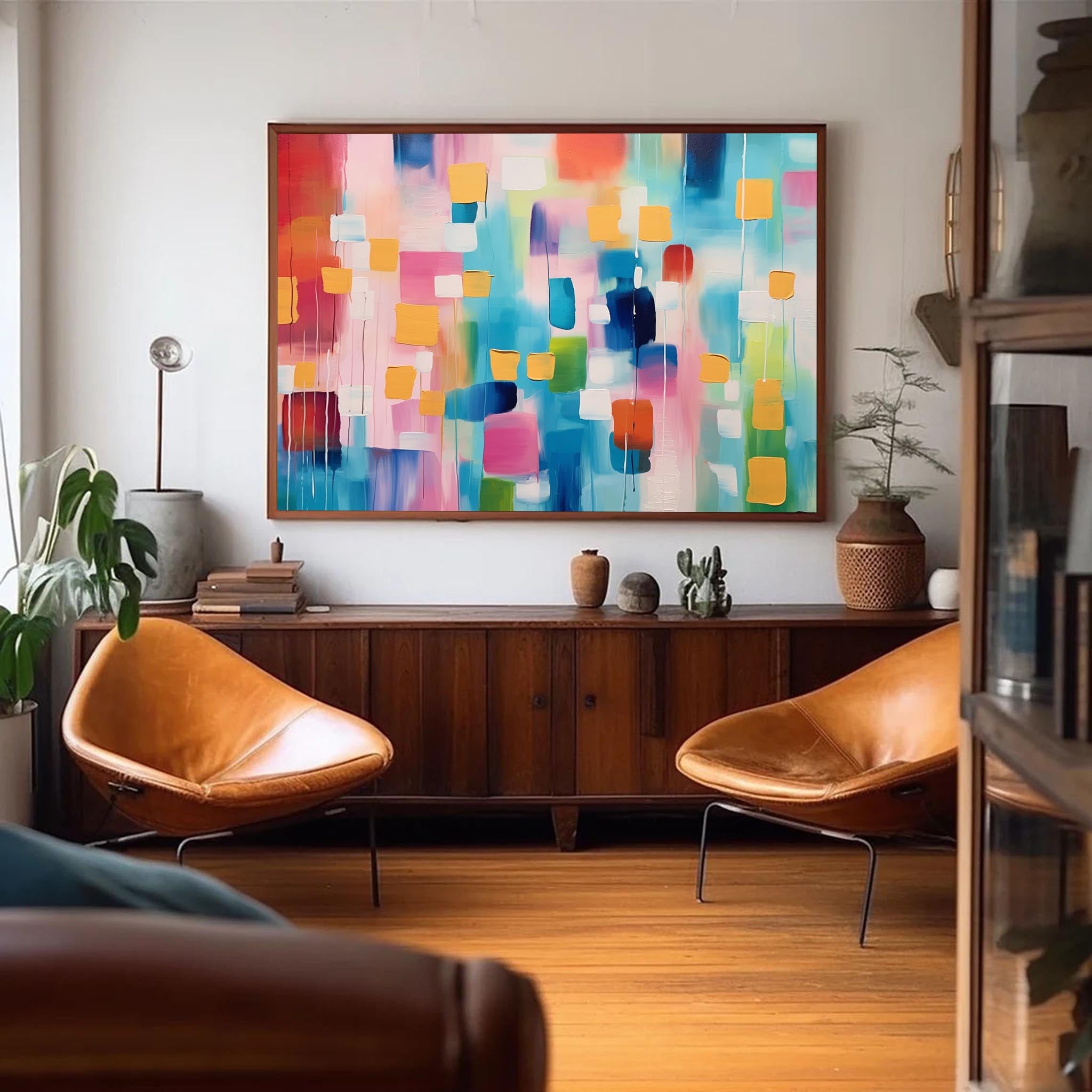 Geometric Abstract Color Block Art