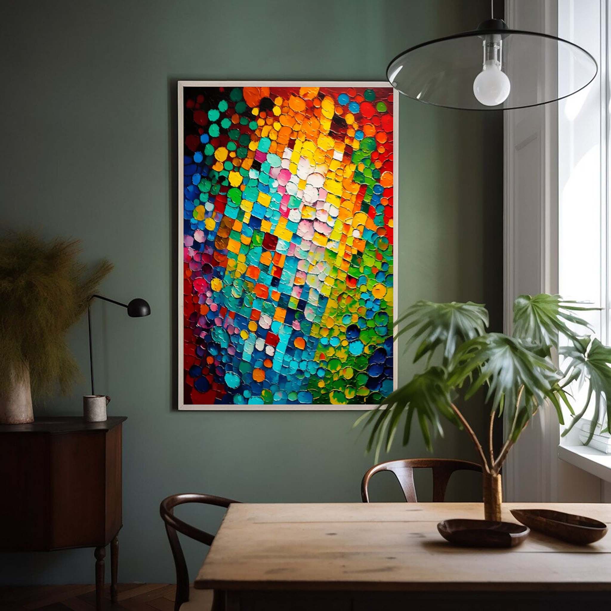 Vibrant Spectrum Textured Abstract Art