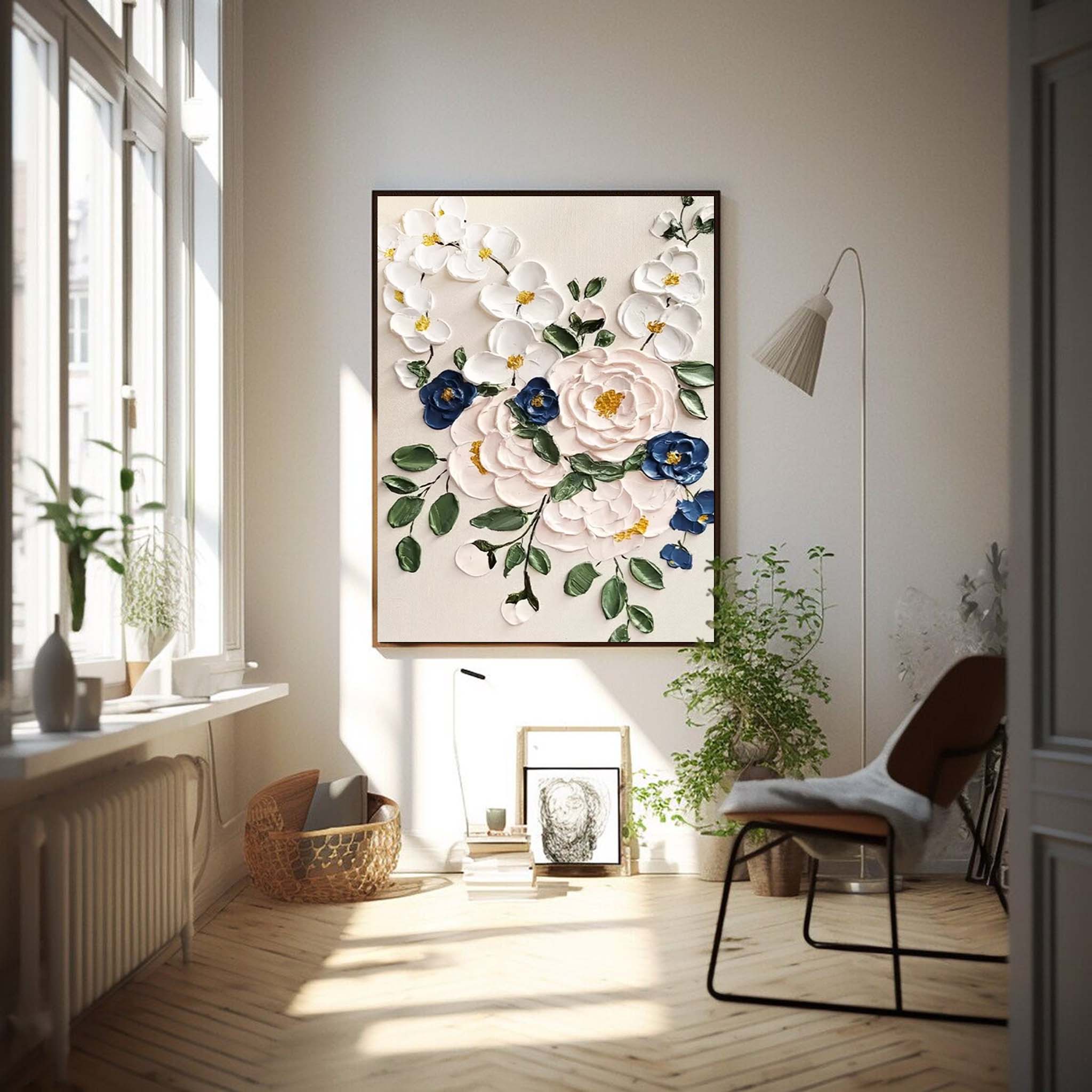 Elegant 3D Floral Canvas Art