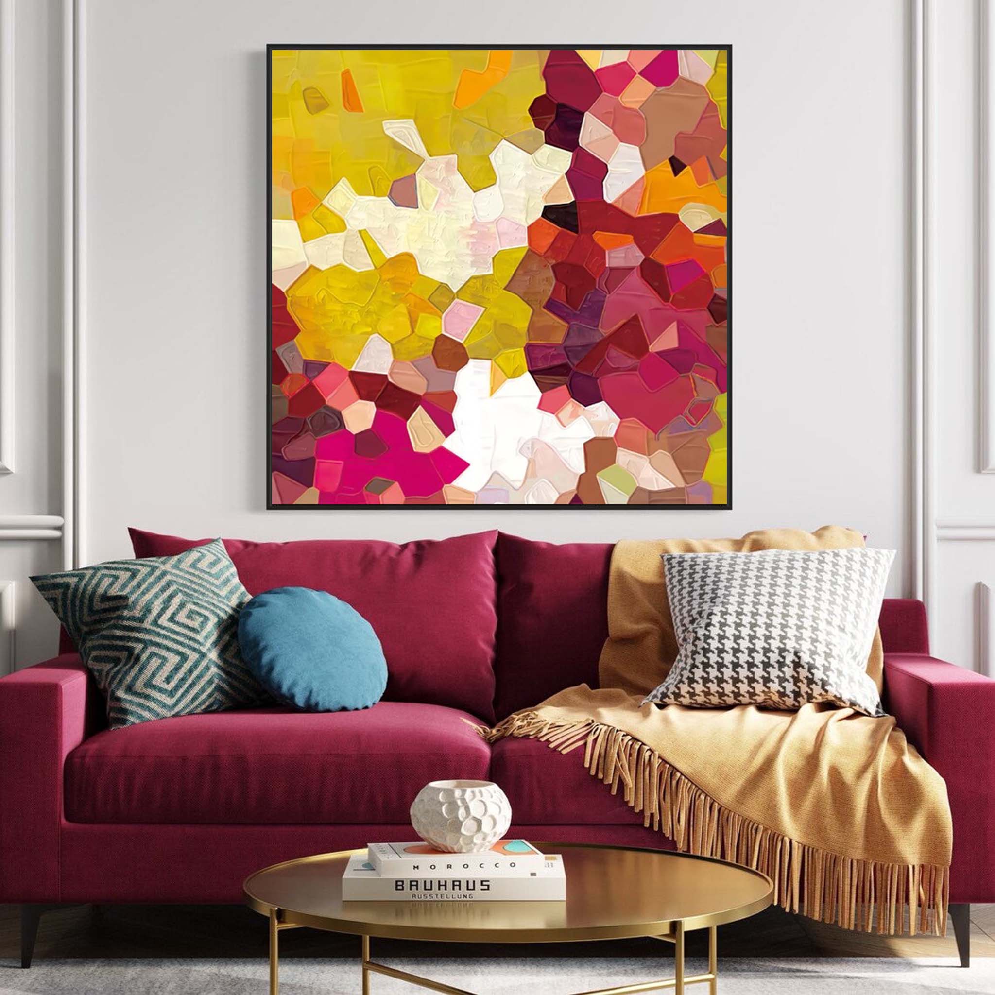 Warm Geometry Textured Abstract Art