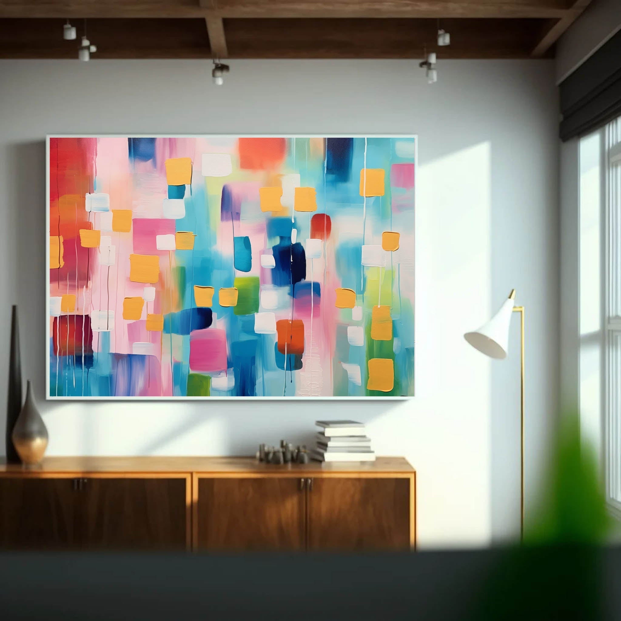 Geometric Abstract Color Block Art