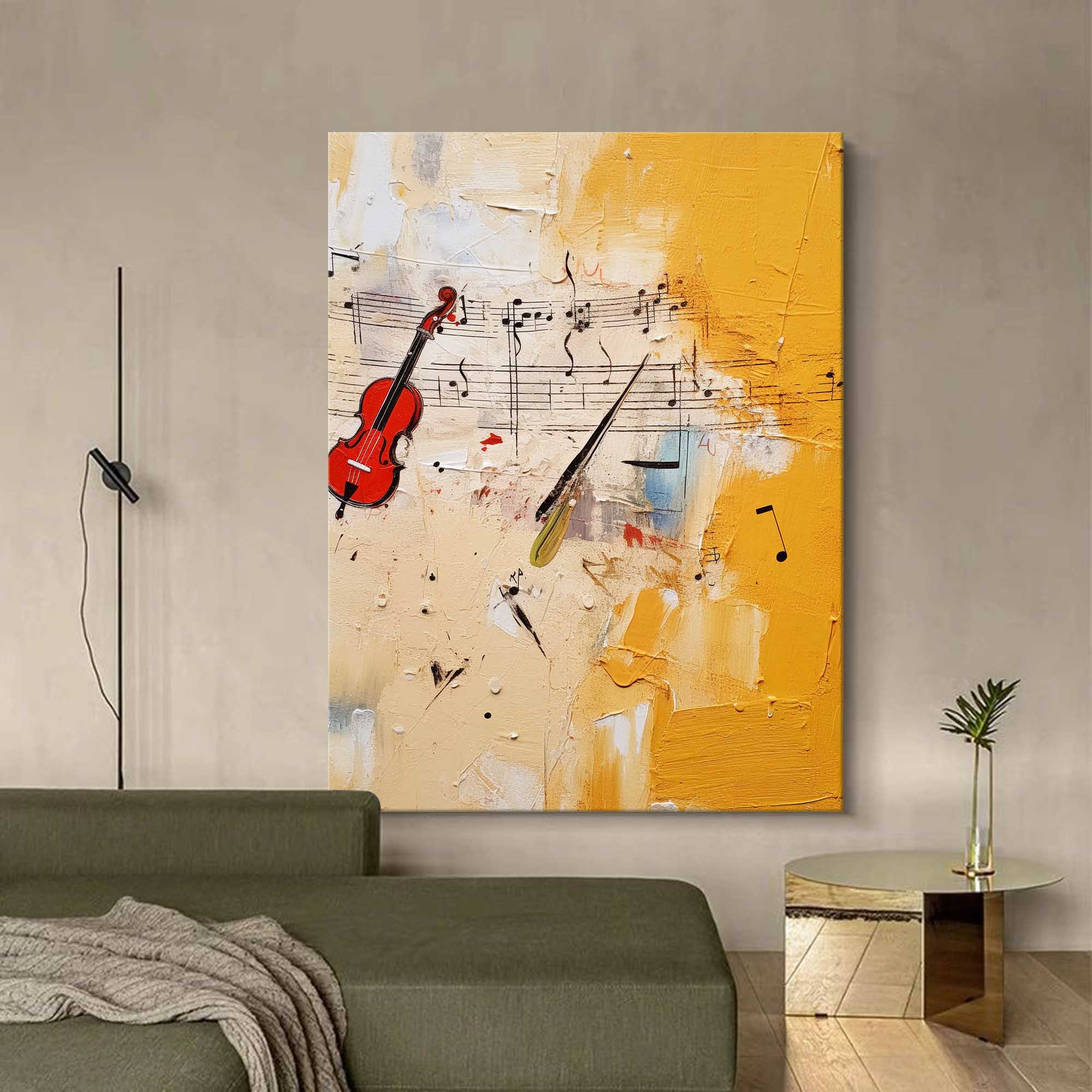 Violin & Melody Abstract Canvas