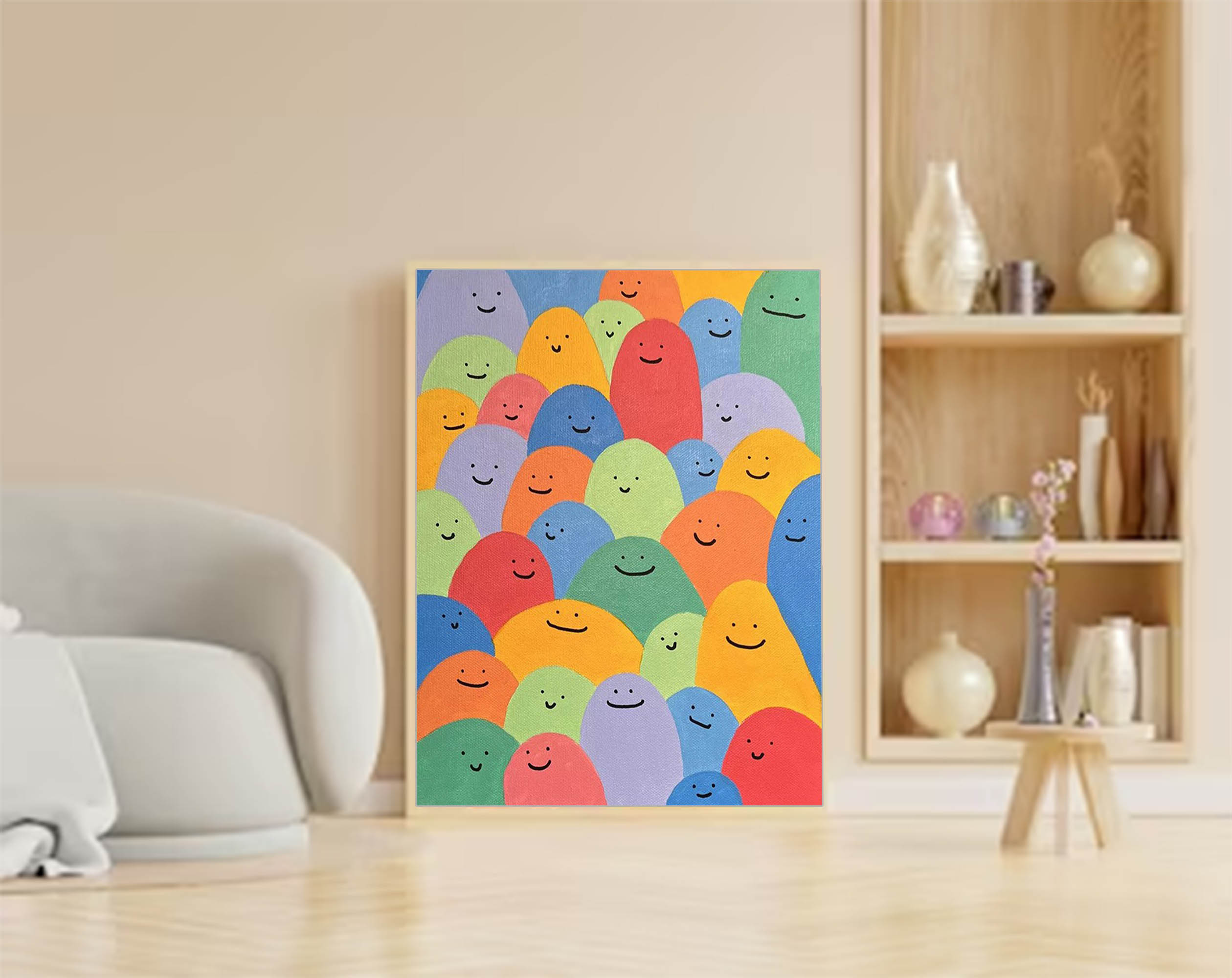 Happy Faces: Playful Abstract Smiles