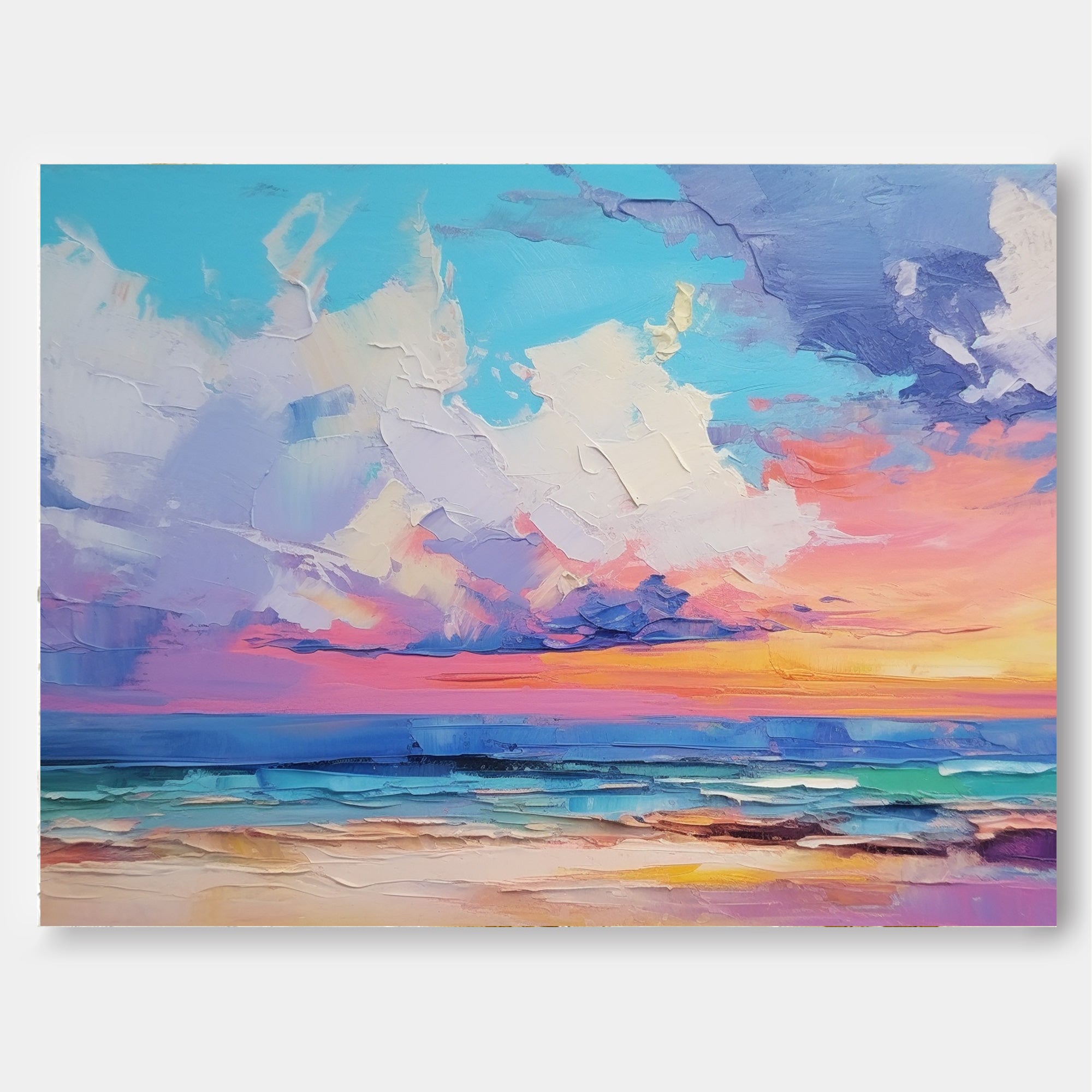 Pastel Sunset Over Calm Waves