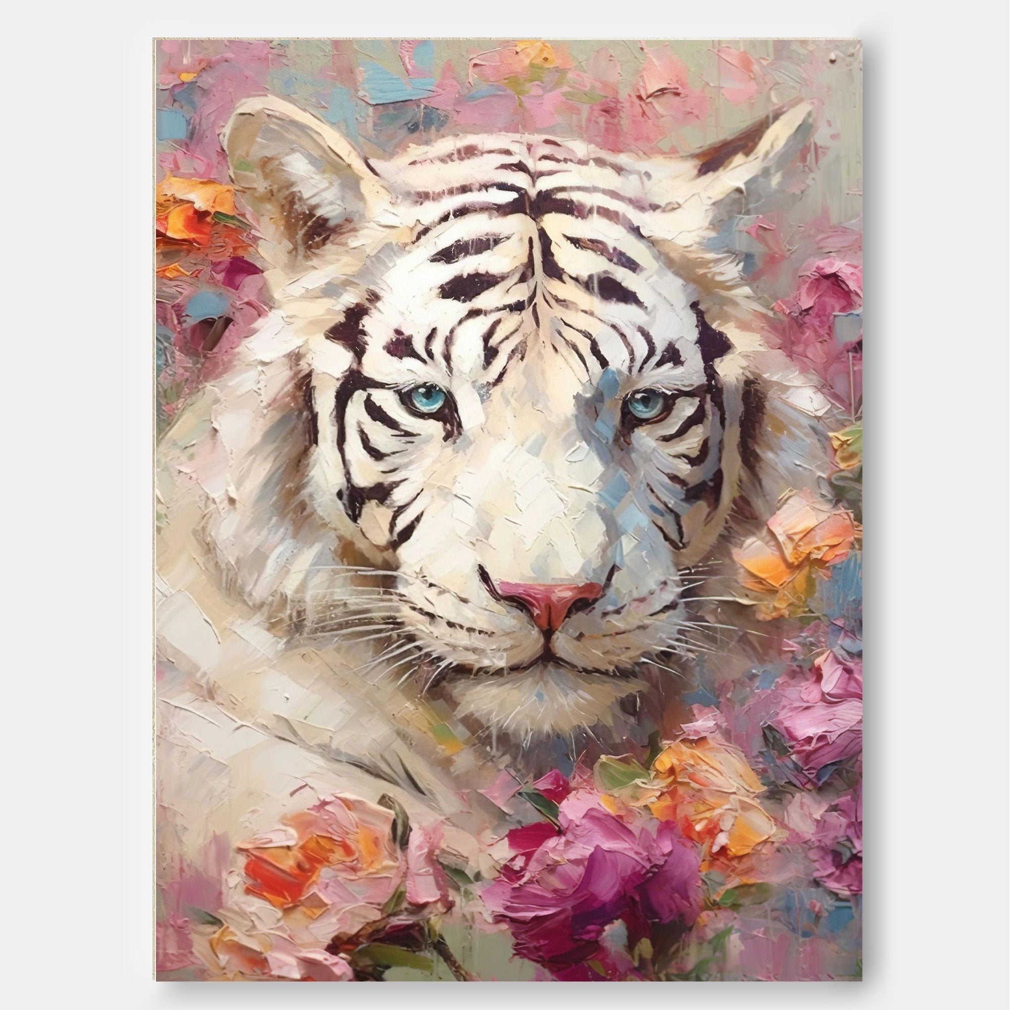 Majestic Beauty: White Tiger in Bloom