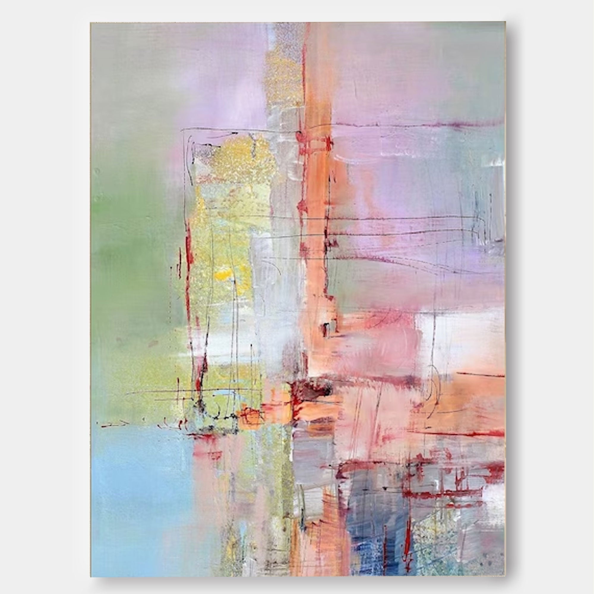 Pastel Abstract Textured Painting