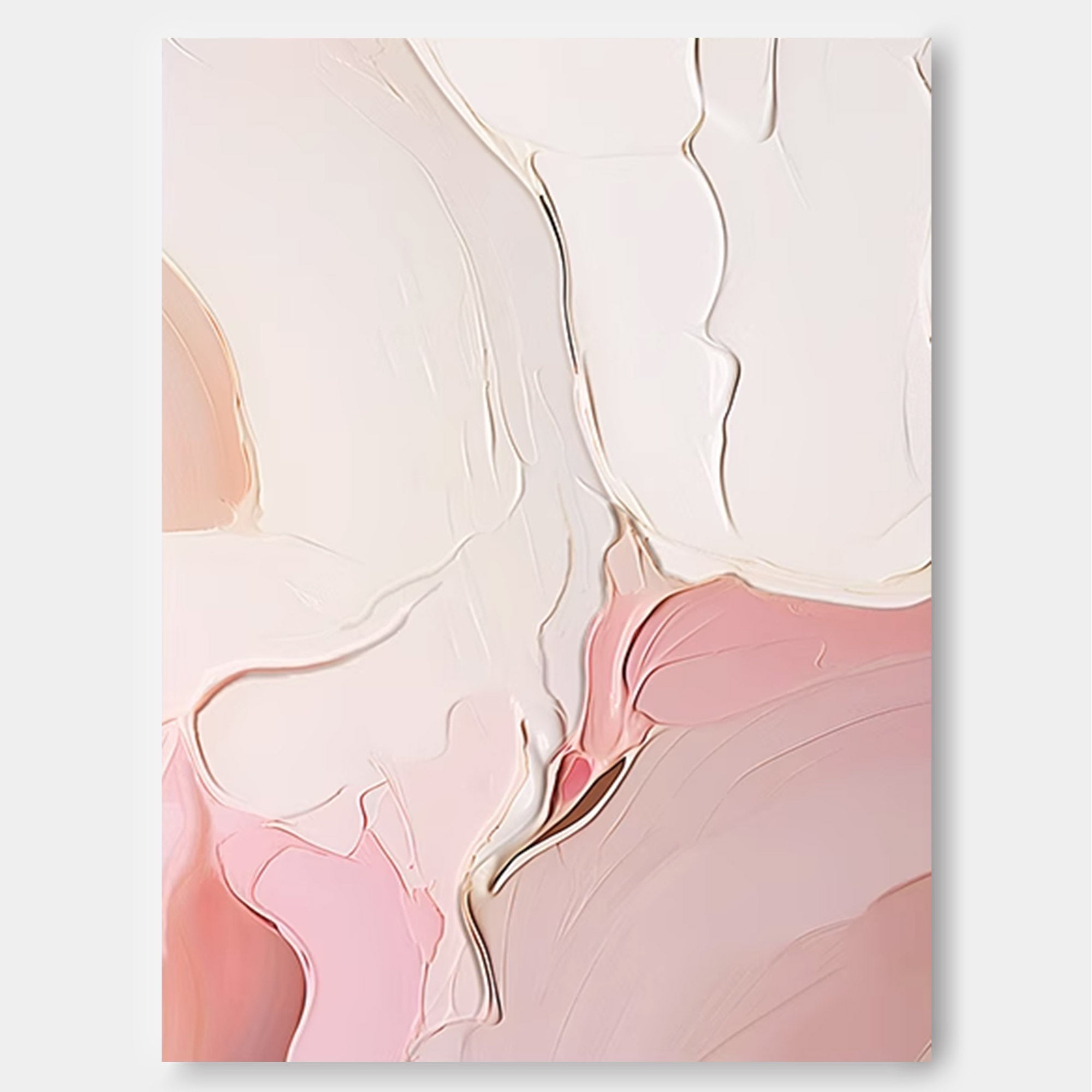 Soft Blush Textured Minimalist Art