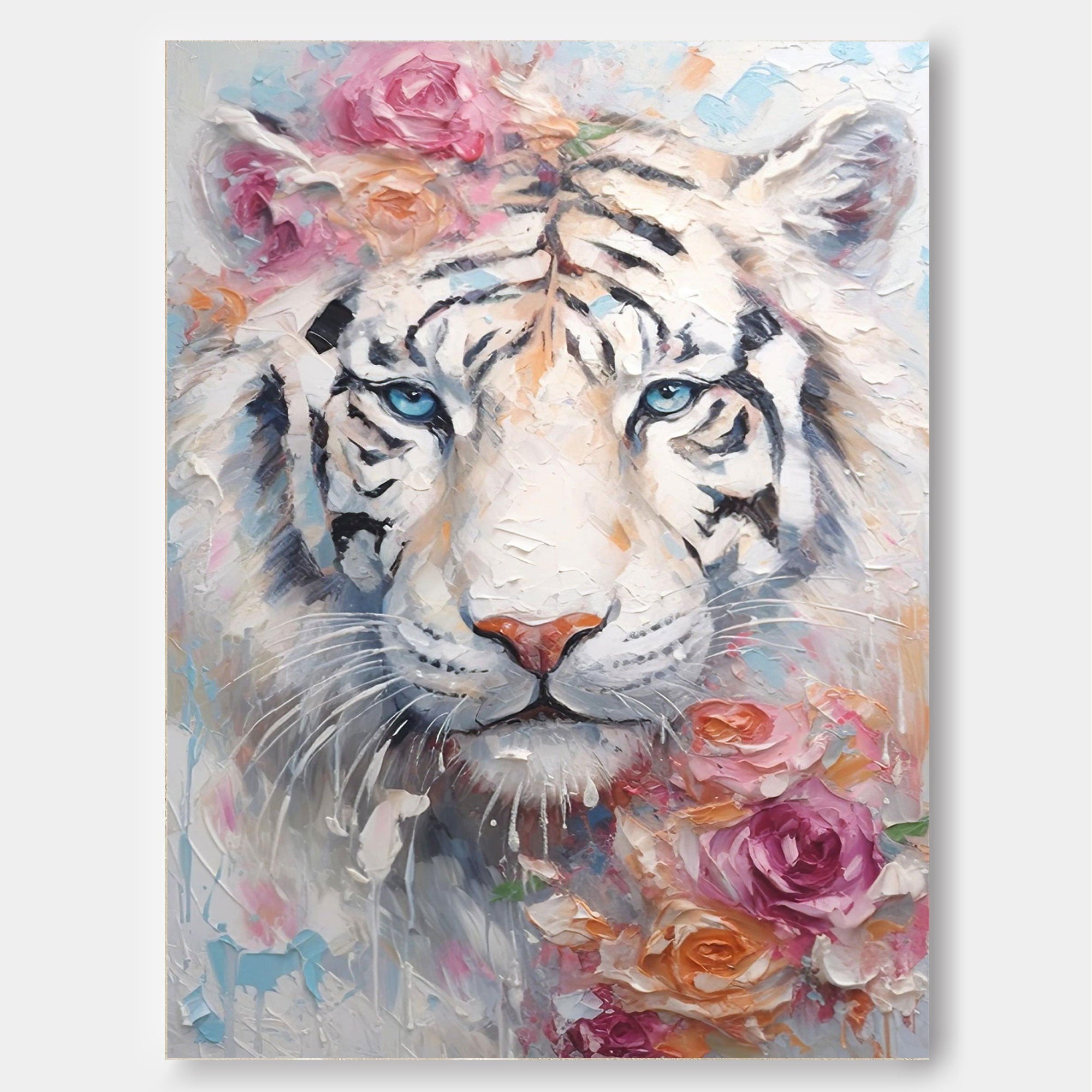 Majestic Elegance: White Tiger in Bloom