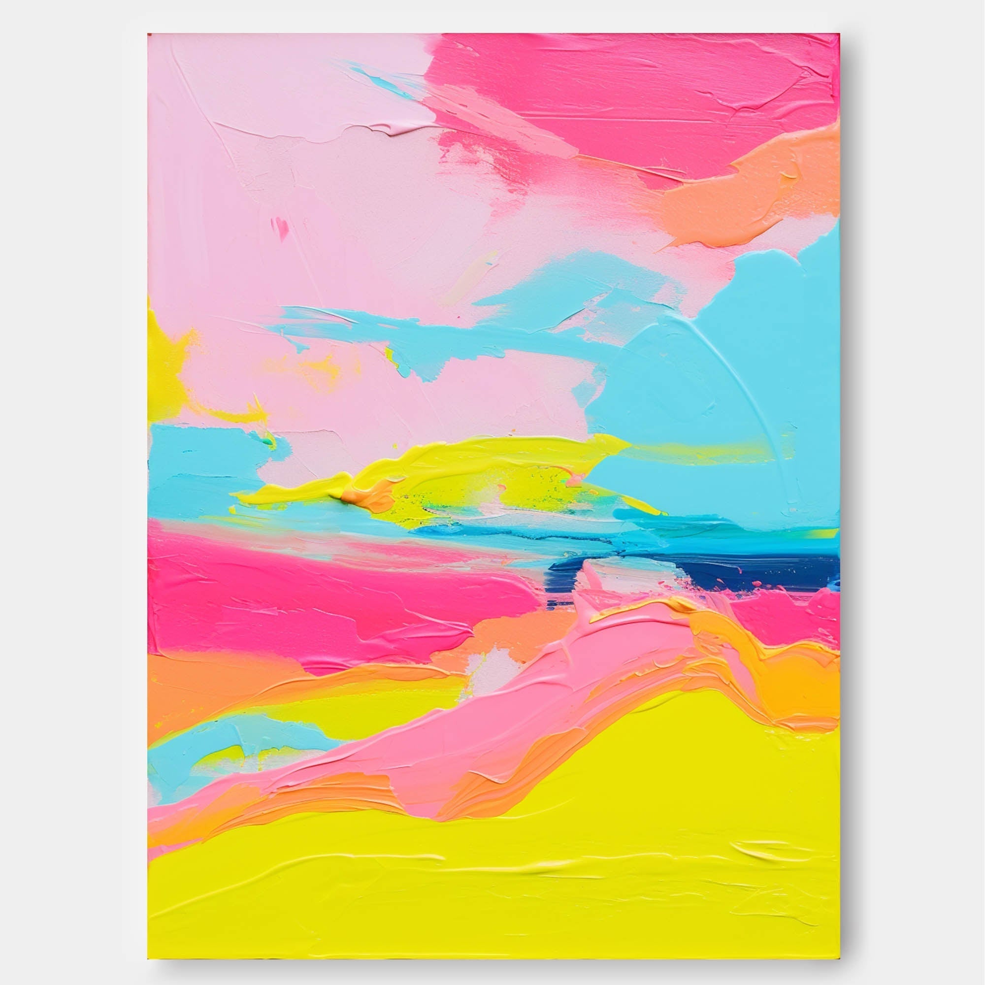 Neon Horizon Abstract Canvas