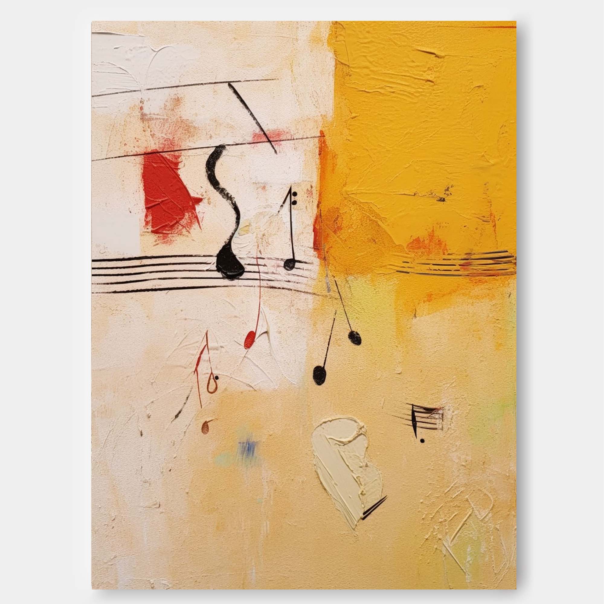 Abstract Musical Composition Canvas Art in Vibrant Tones