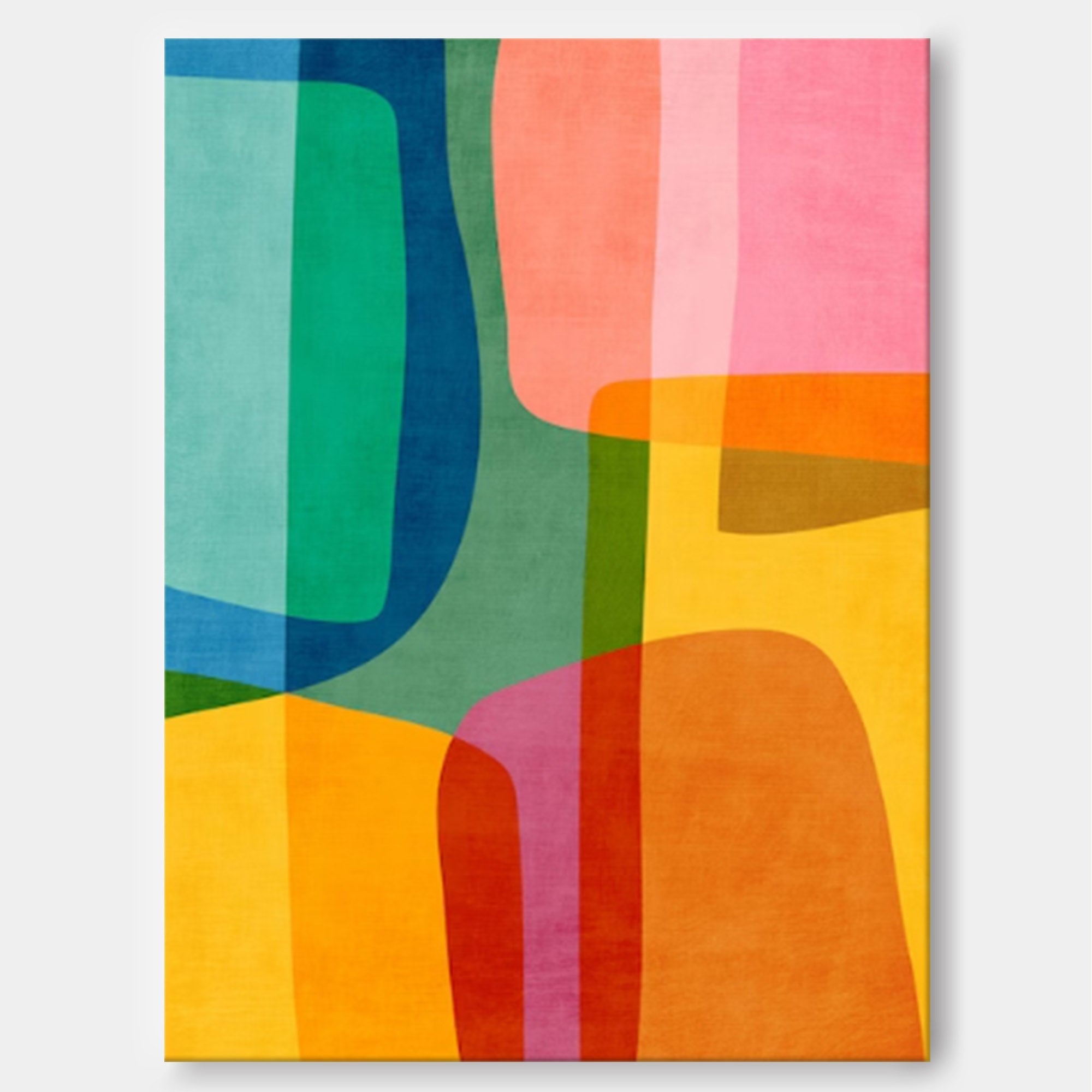 Vibrant Multicolor Geometric Abstract Canvas Art