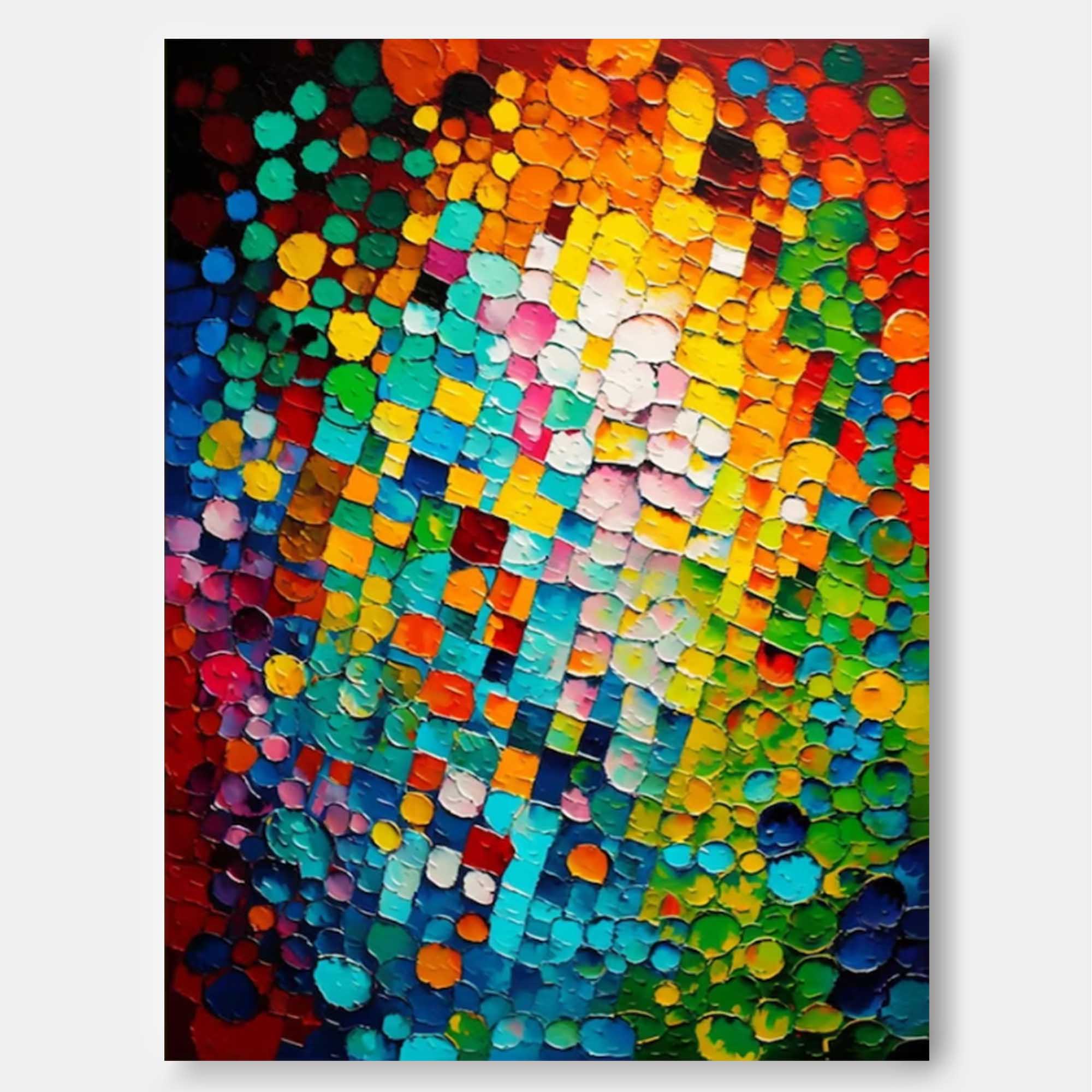 Vibrant Spectrum Textured Abstract Art