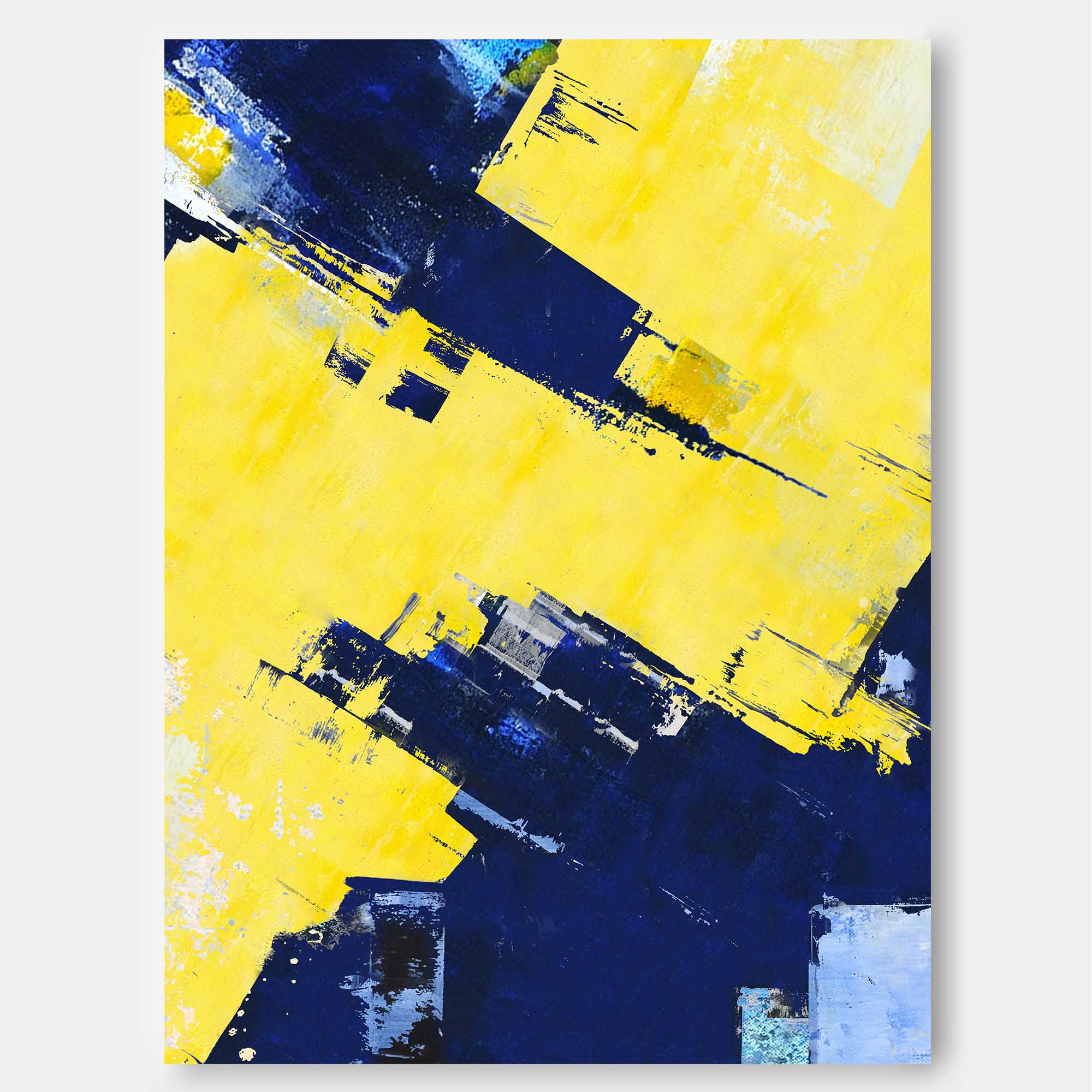 Vibrant Blue and Yellow Abstract