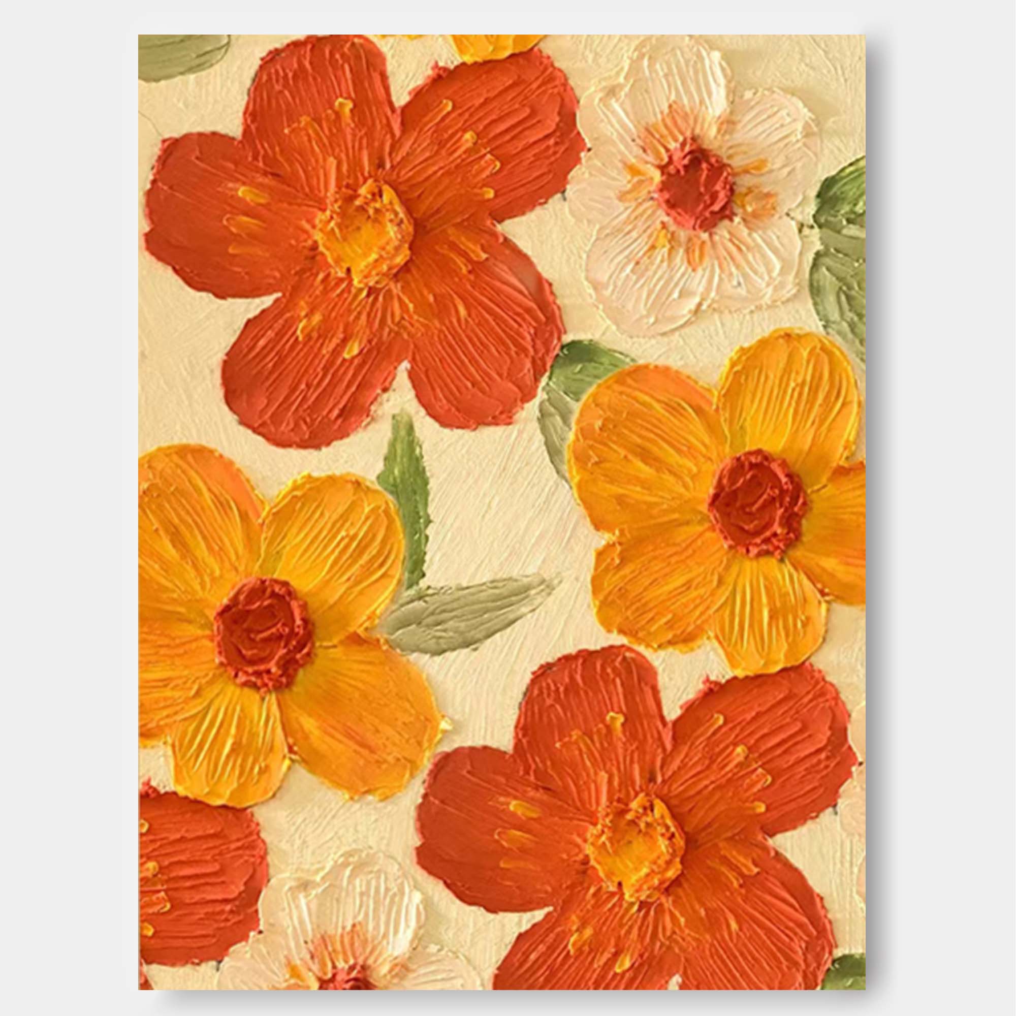 Vibrant Orange and Yellow Floral Art