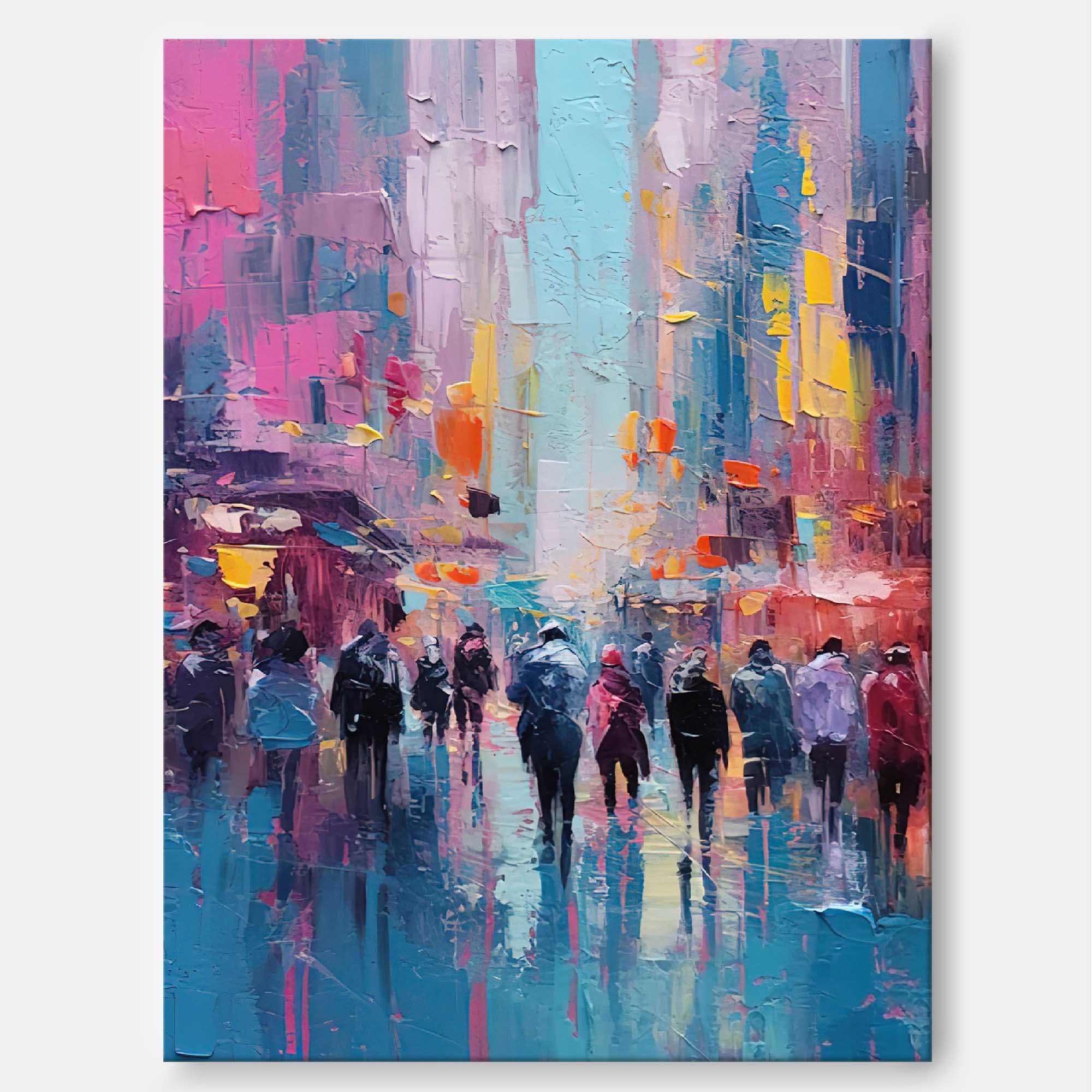 Evening Stroll Abstract Oil Painting