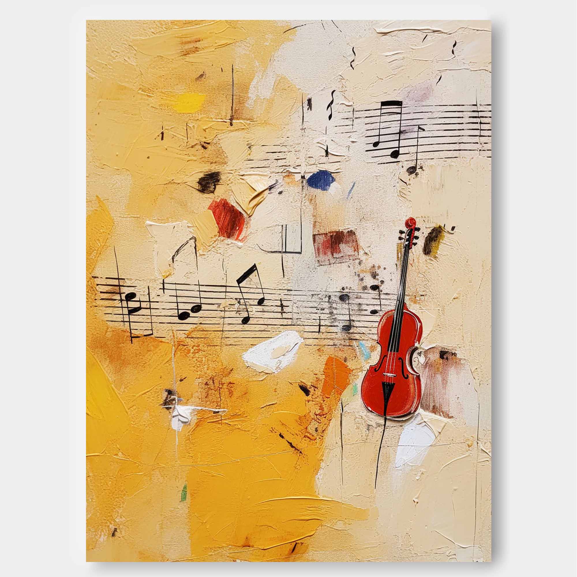 Violin Melody Abstract Canvas Art