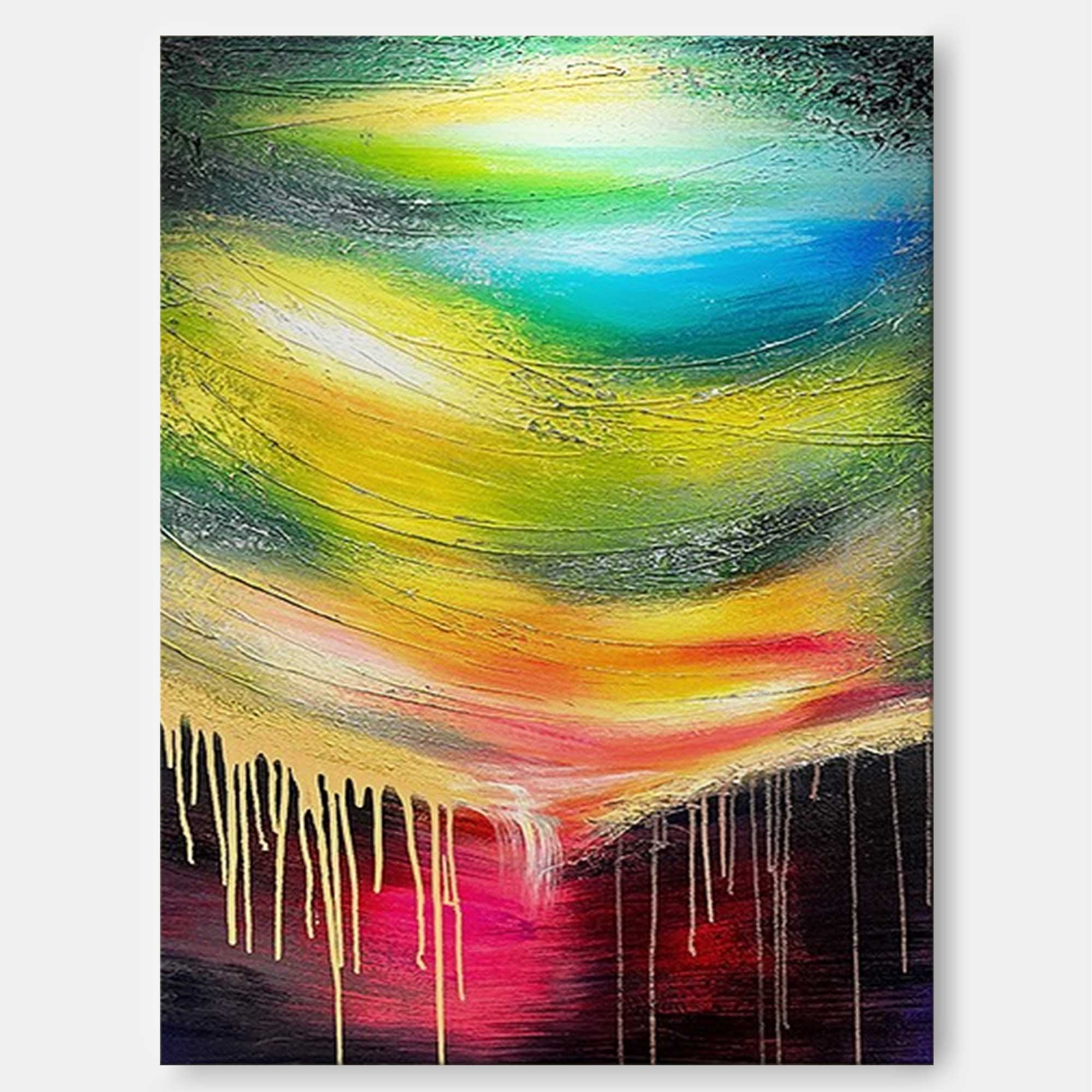 Vivid Drip Abstract Color Wave Canvas Art