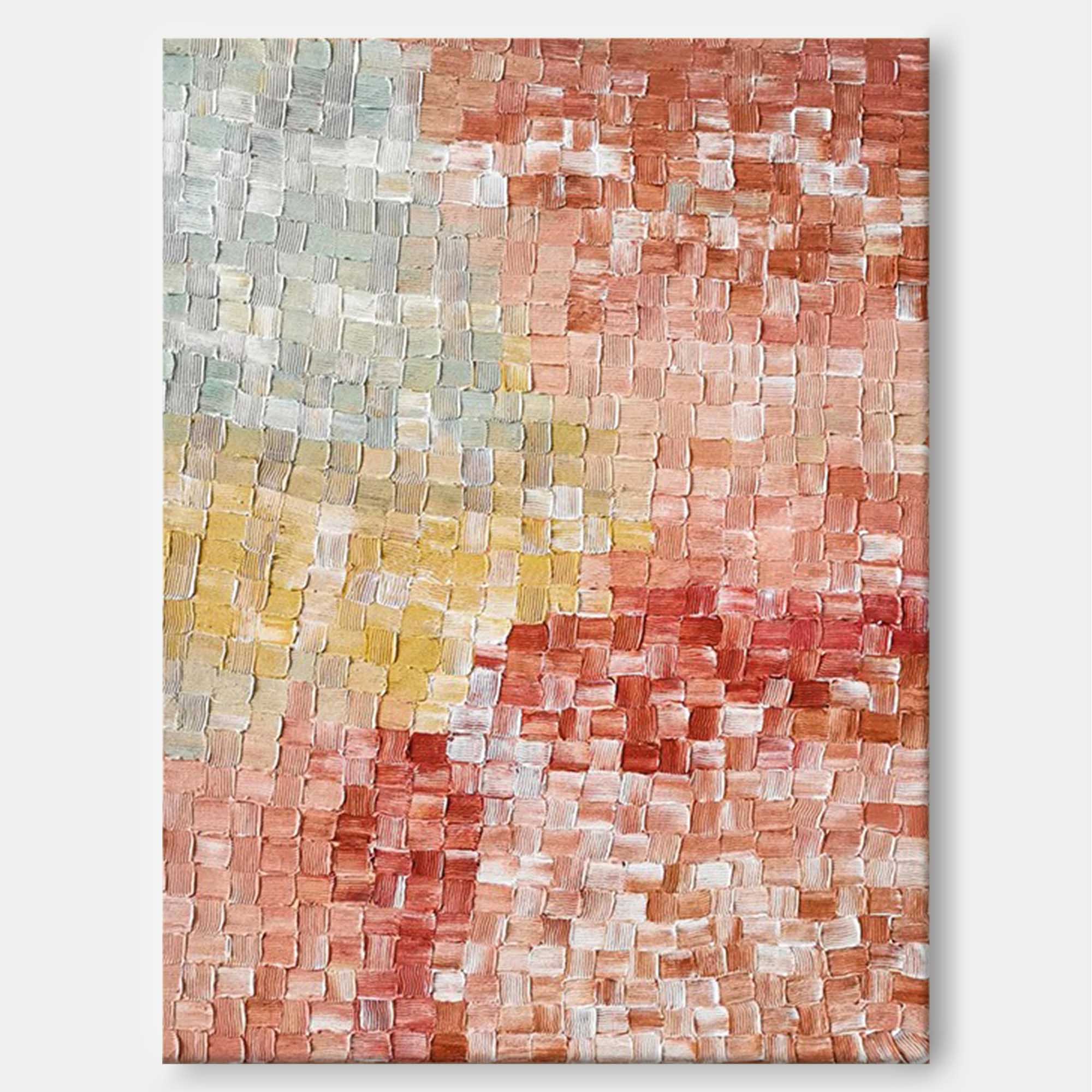 Earthy Tones Textured Abstract Mosaic Canvas Art