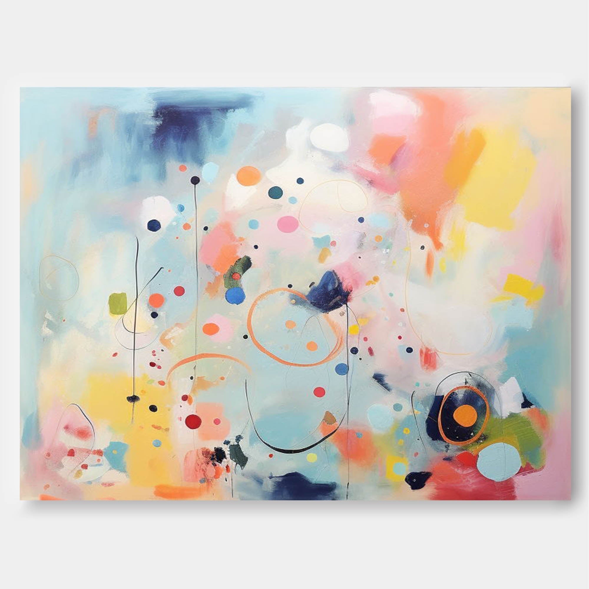 Whimsical Abstract Color Circles Art