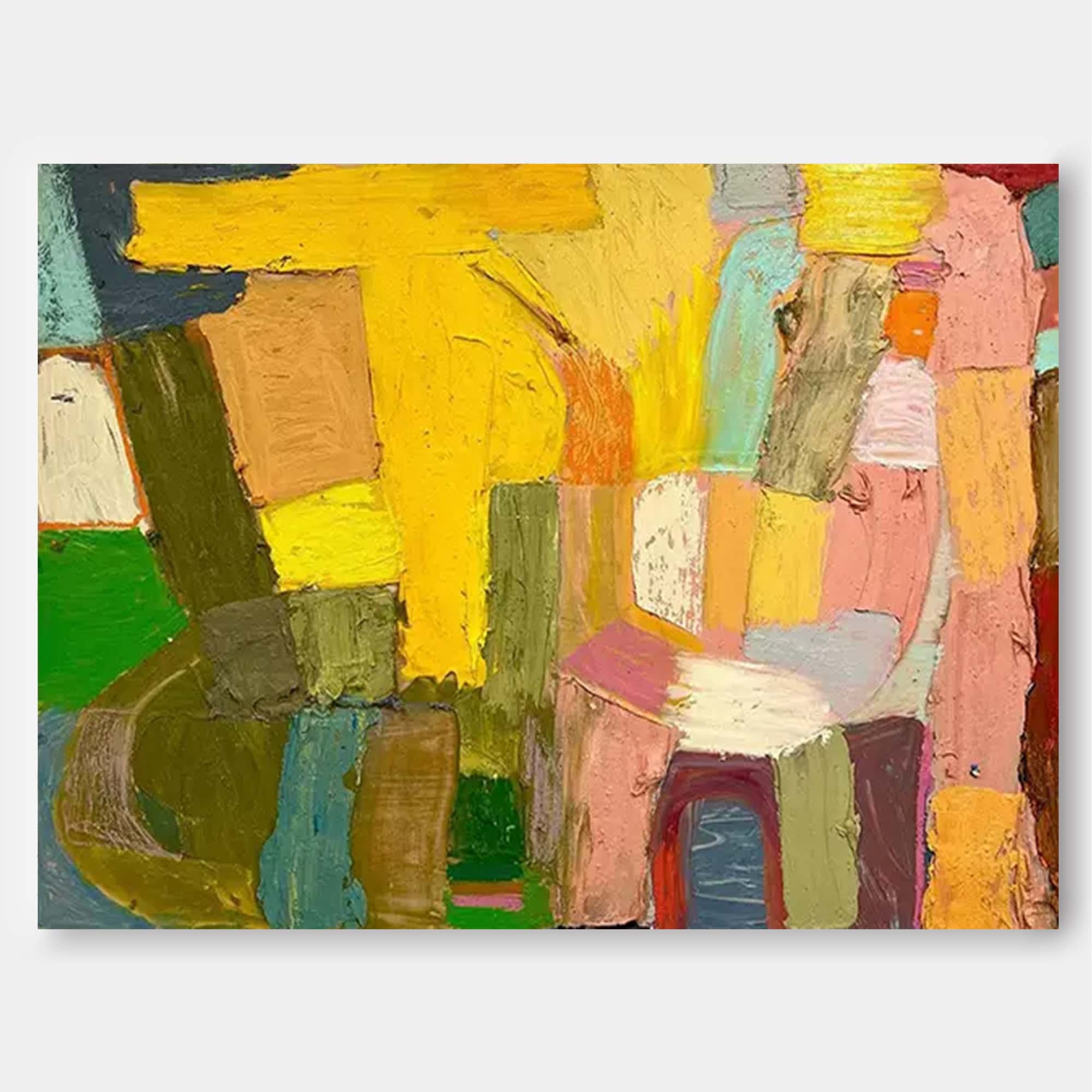 Vibrant Textured Abstract Oil Painting â€?Modern Colorful Wall Art