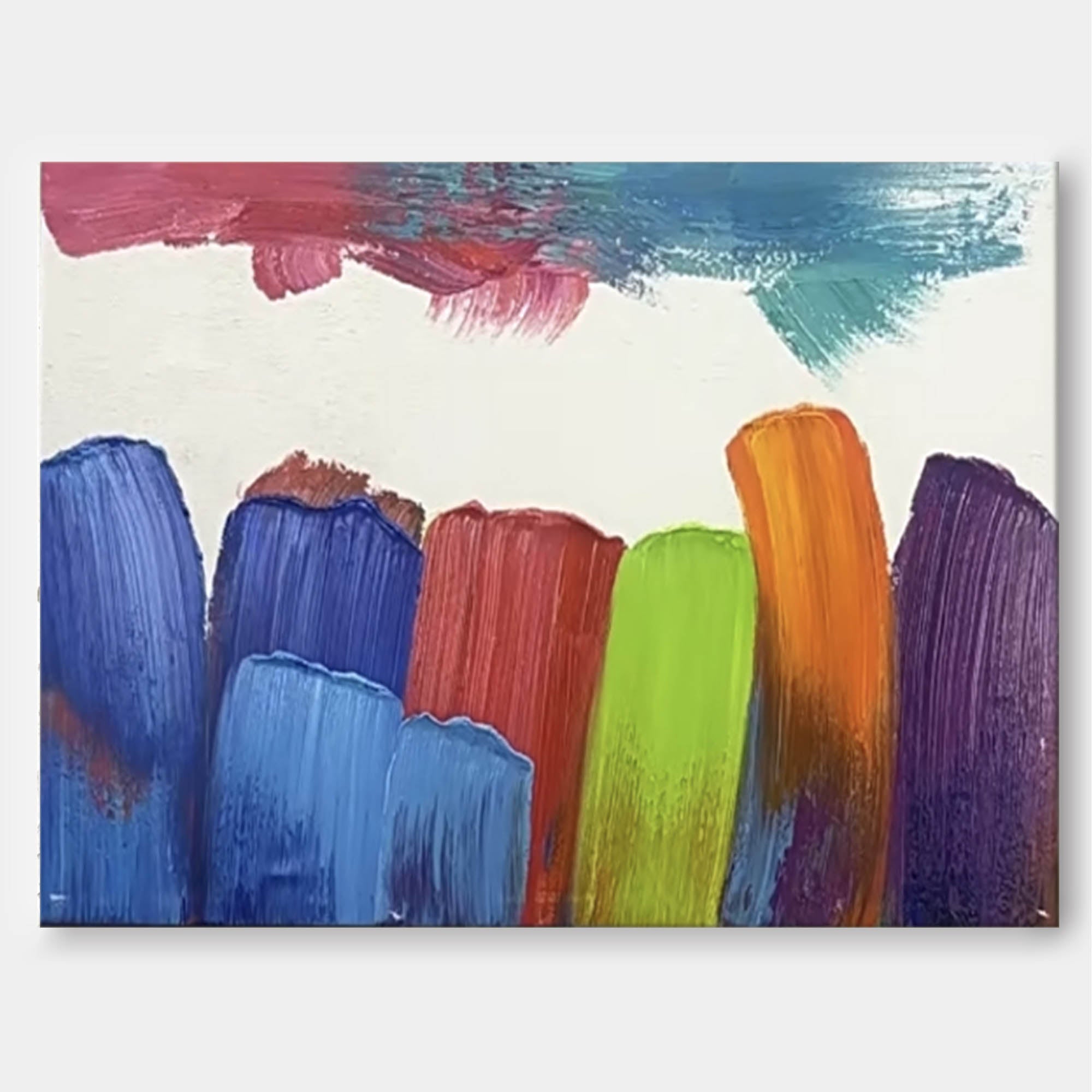 Bold Color Strokes Abstract Canvas Art