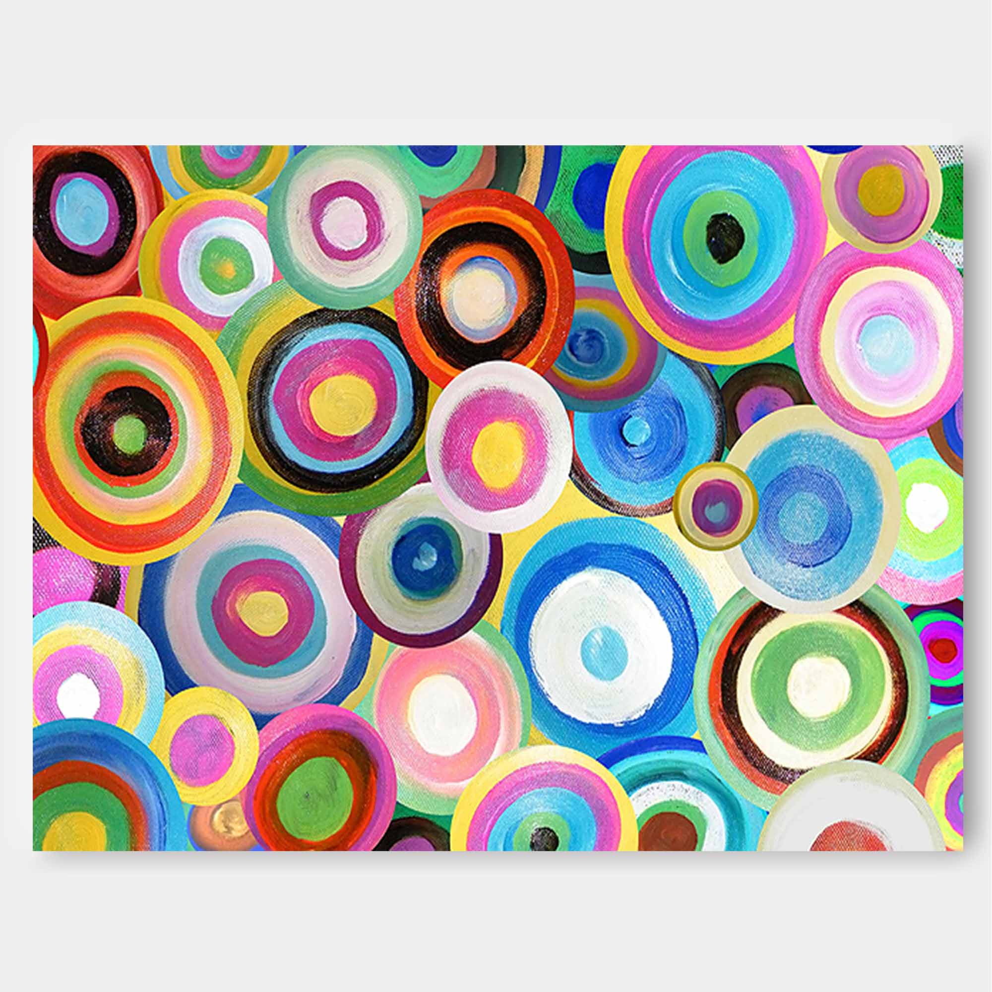 Colorful Circles Textured Abstract Art