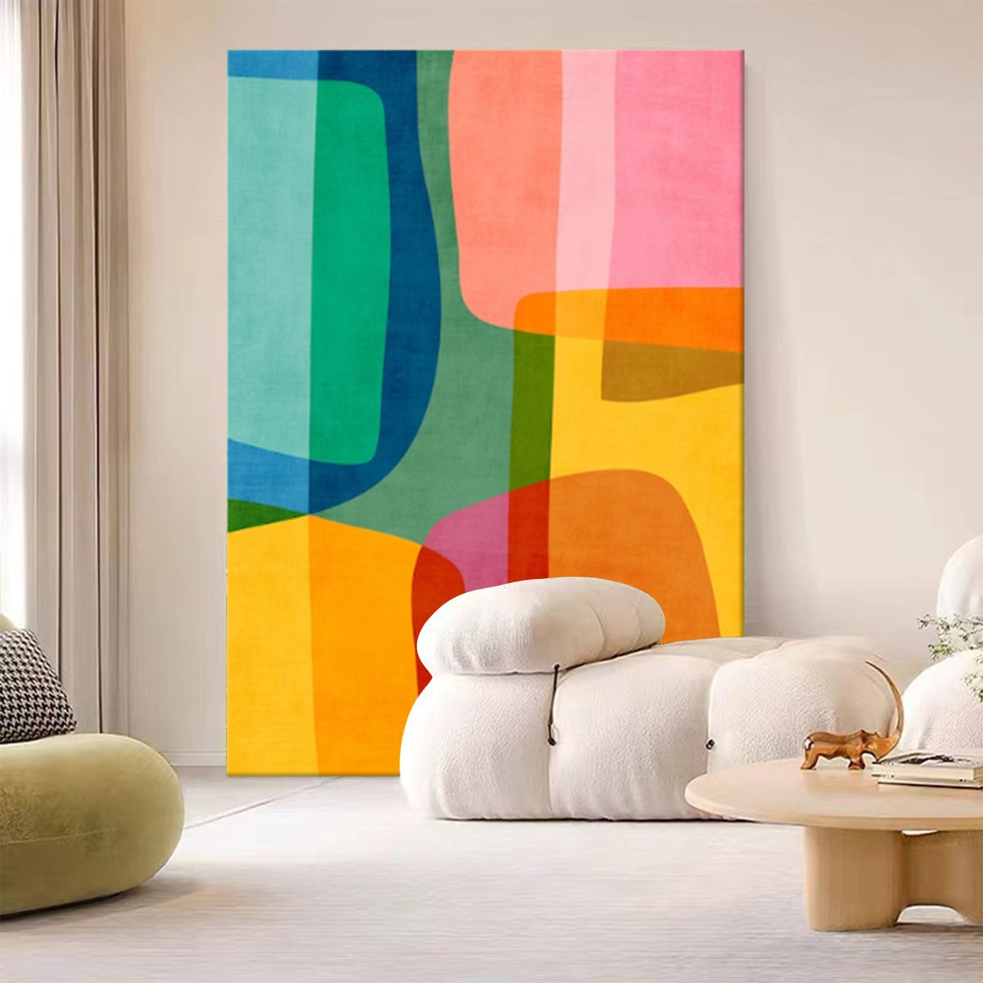 Vibrant Multicolor Geometric Abstract Canvas Art