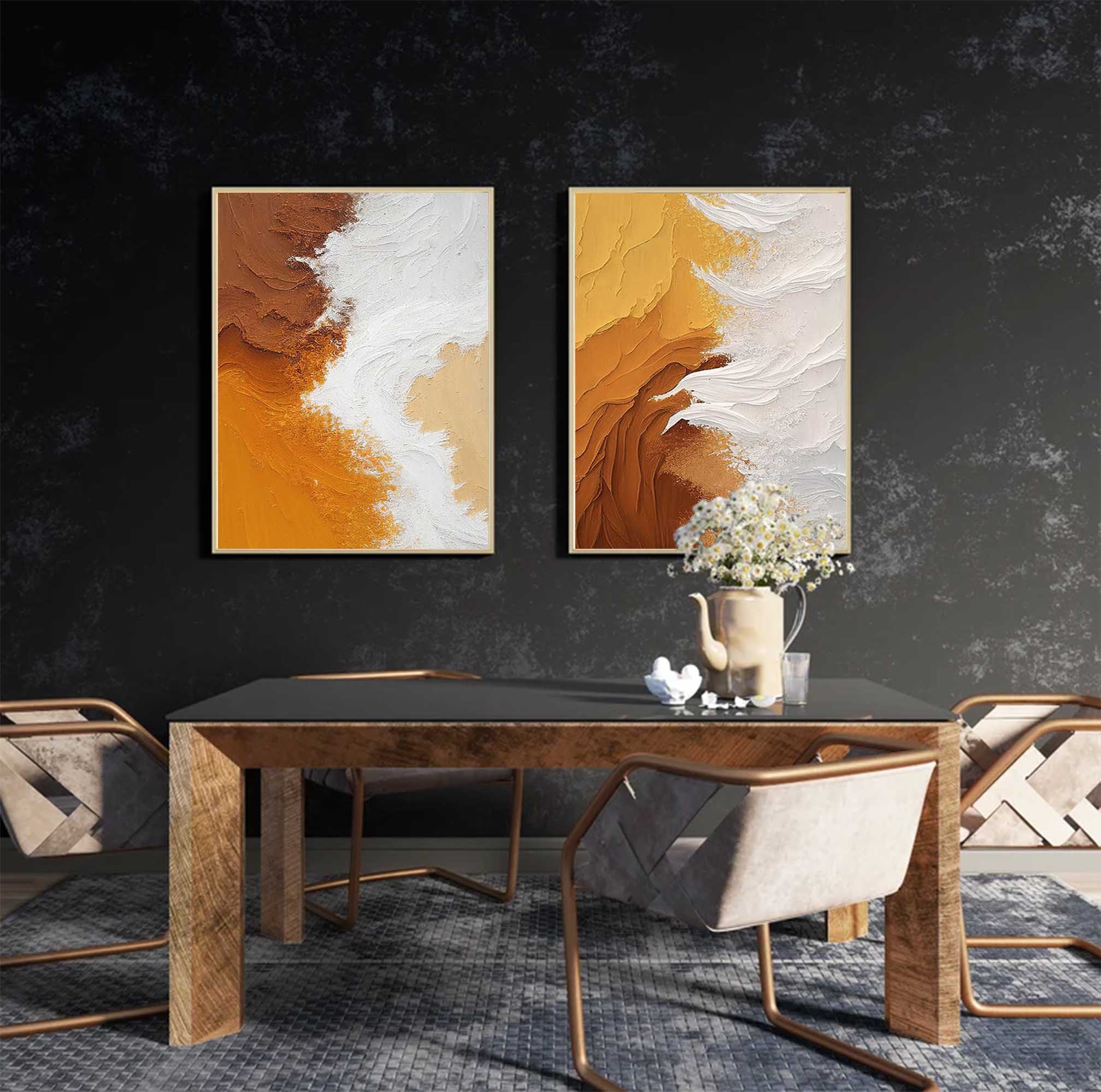 Earth Tones Textured Art Set