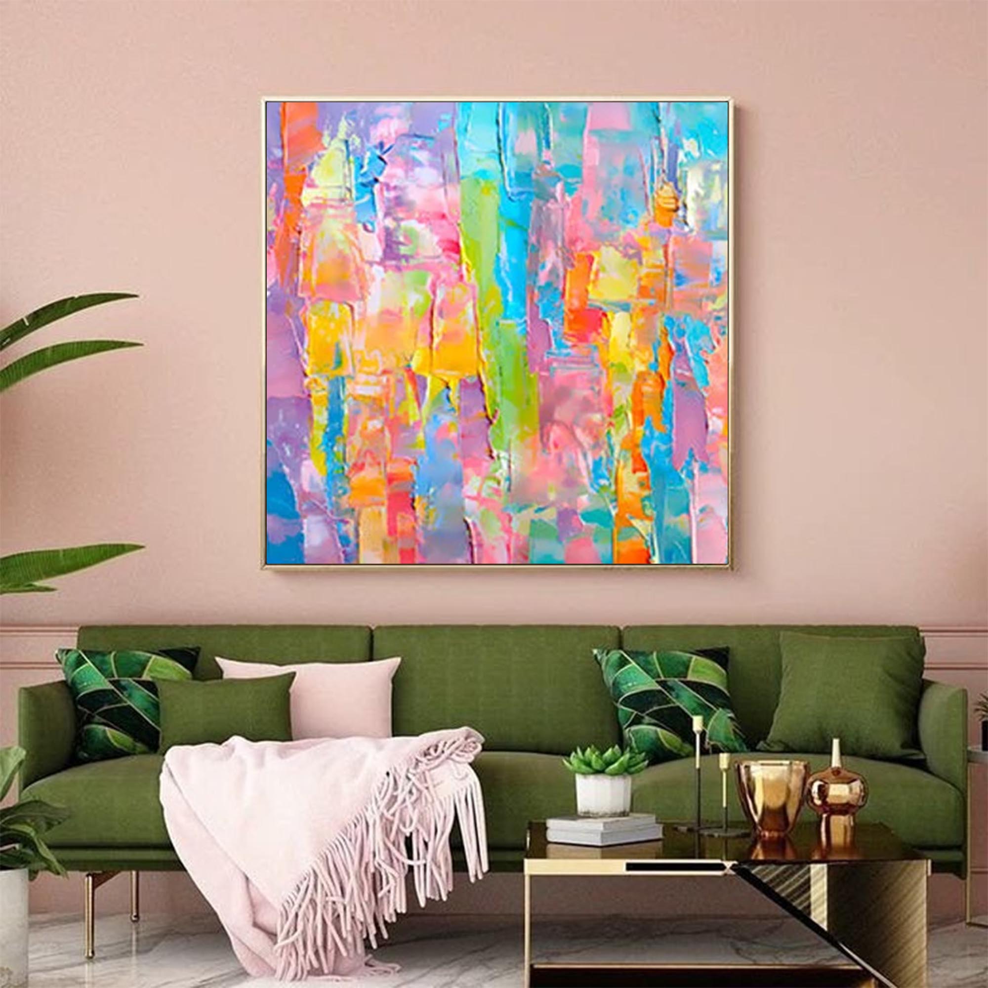 Vibrant Pastel Abstract Palette Knife Art