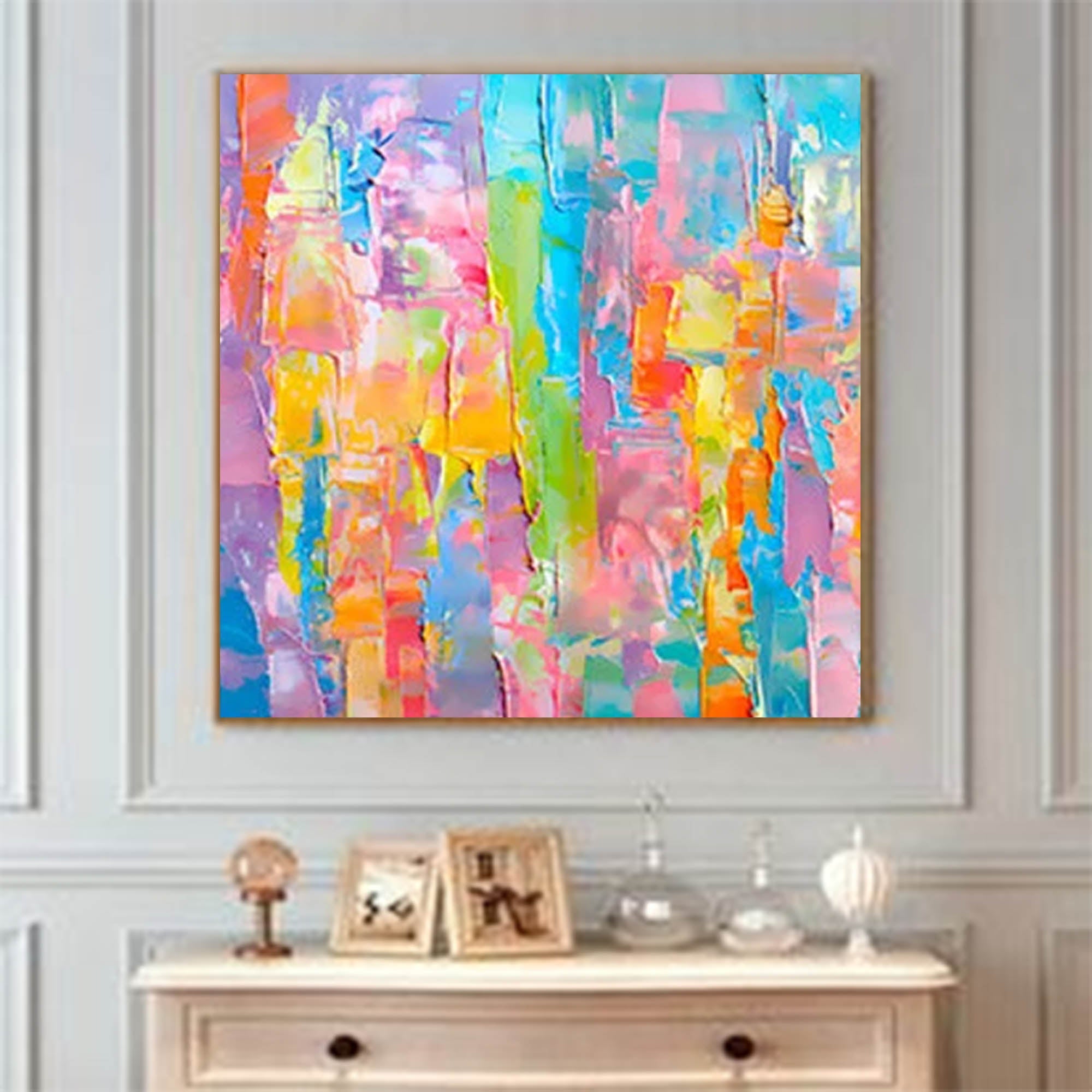 Vibrant Pastel Abstract Palette Knife Art