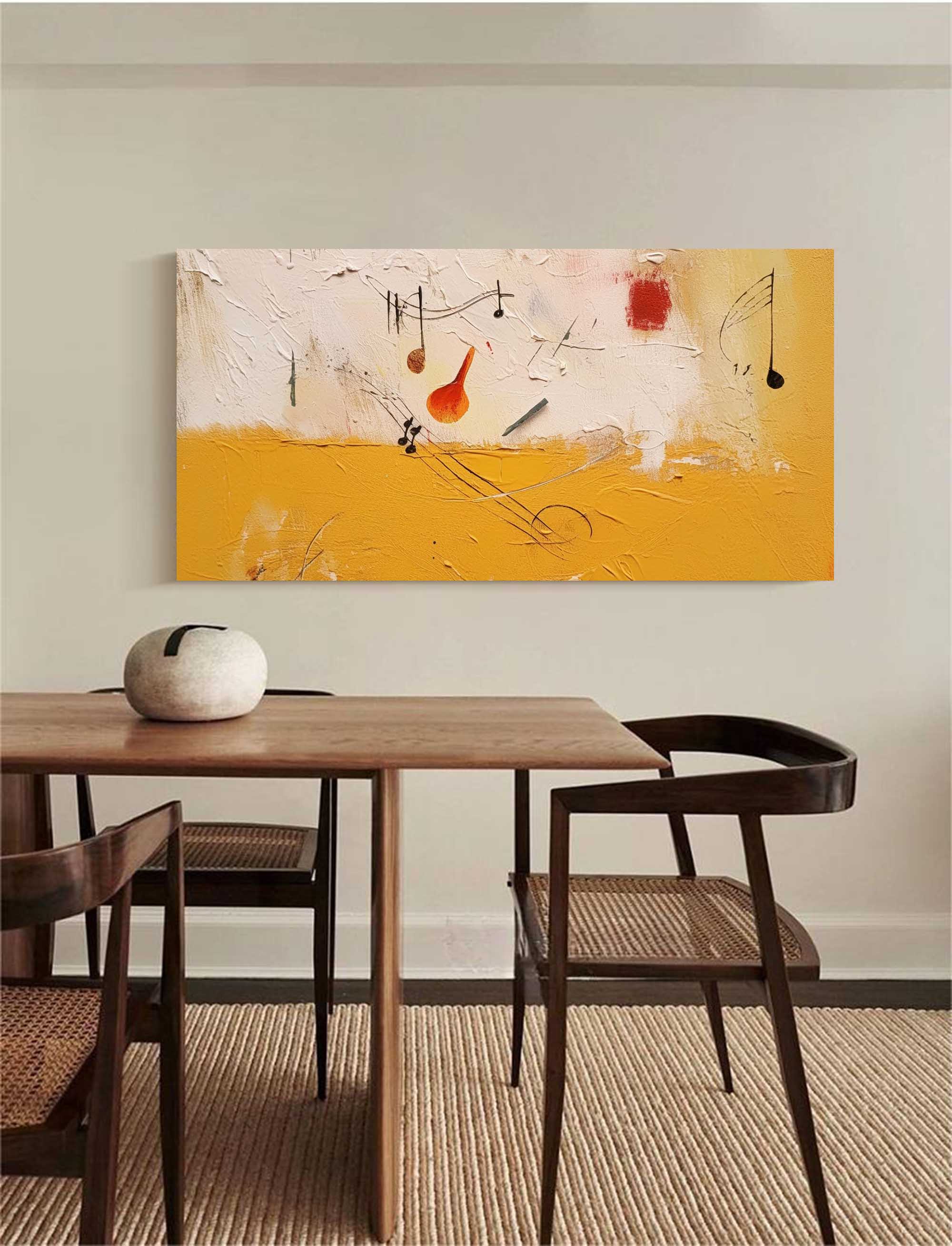 Abstract Musical Composition in Horizontal Canvas â€?Golden Symphony