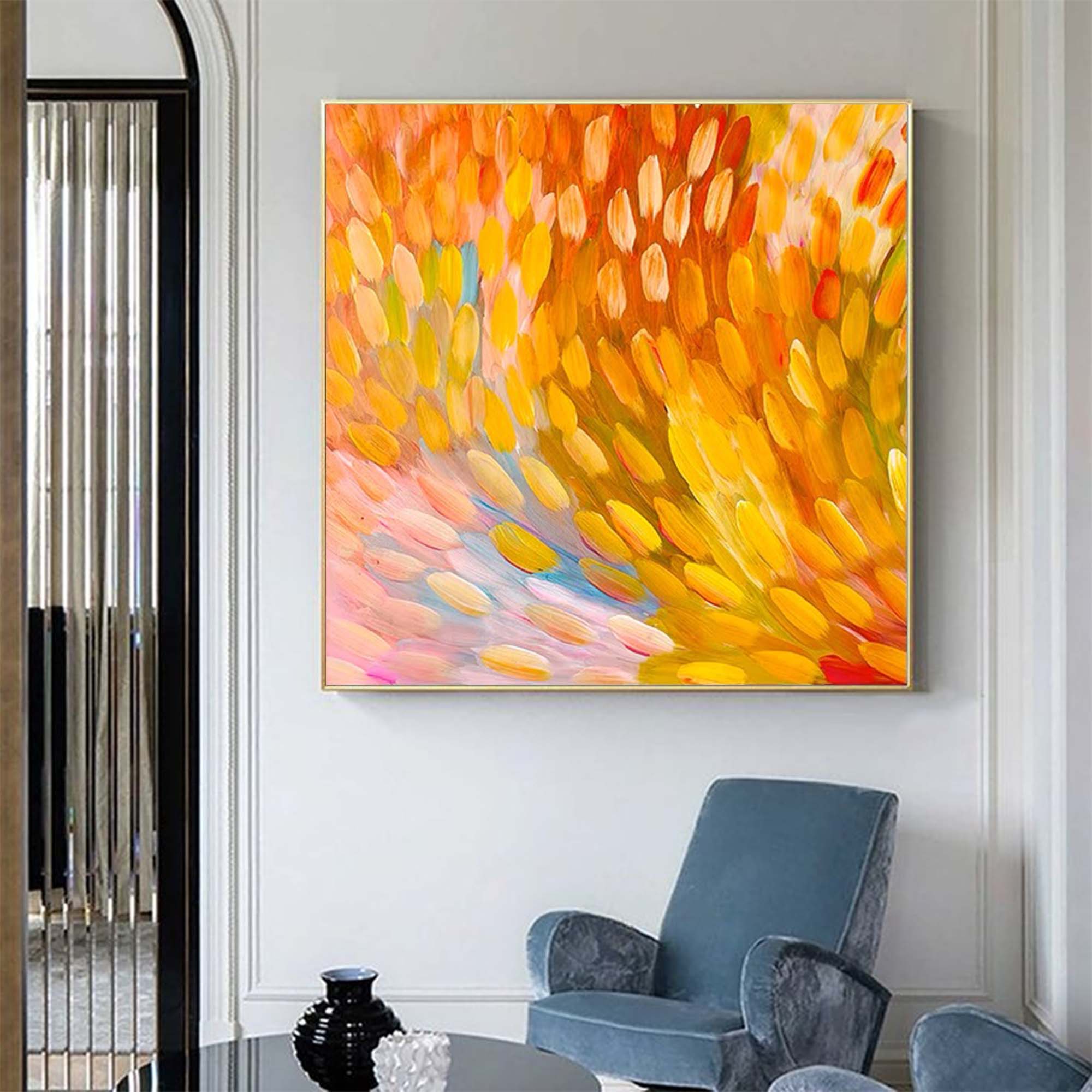 Vibrant Burst Abstract Oil Art