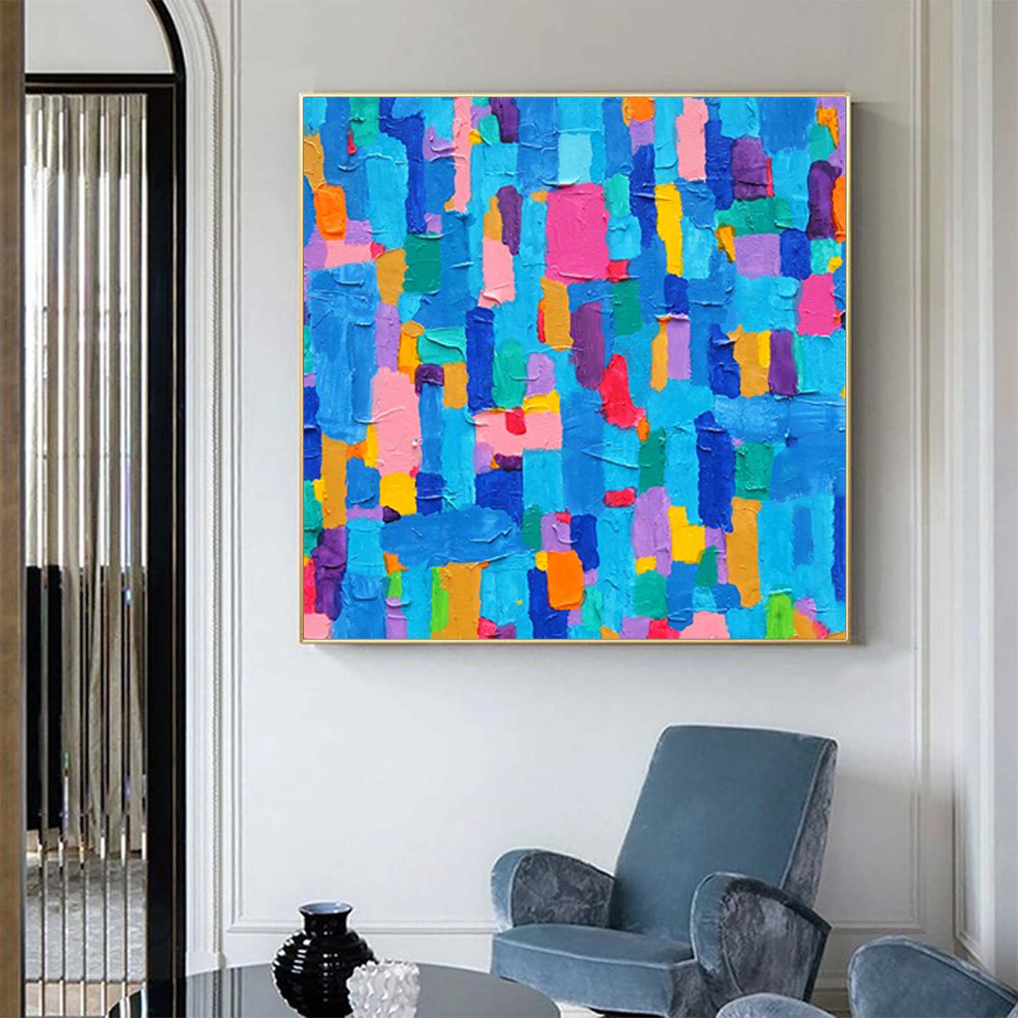 Color Block Vibrant Textured Abstract Art