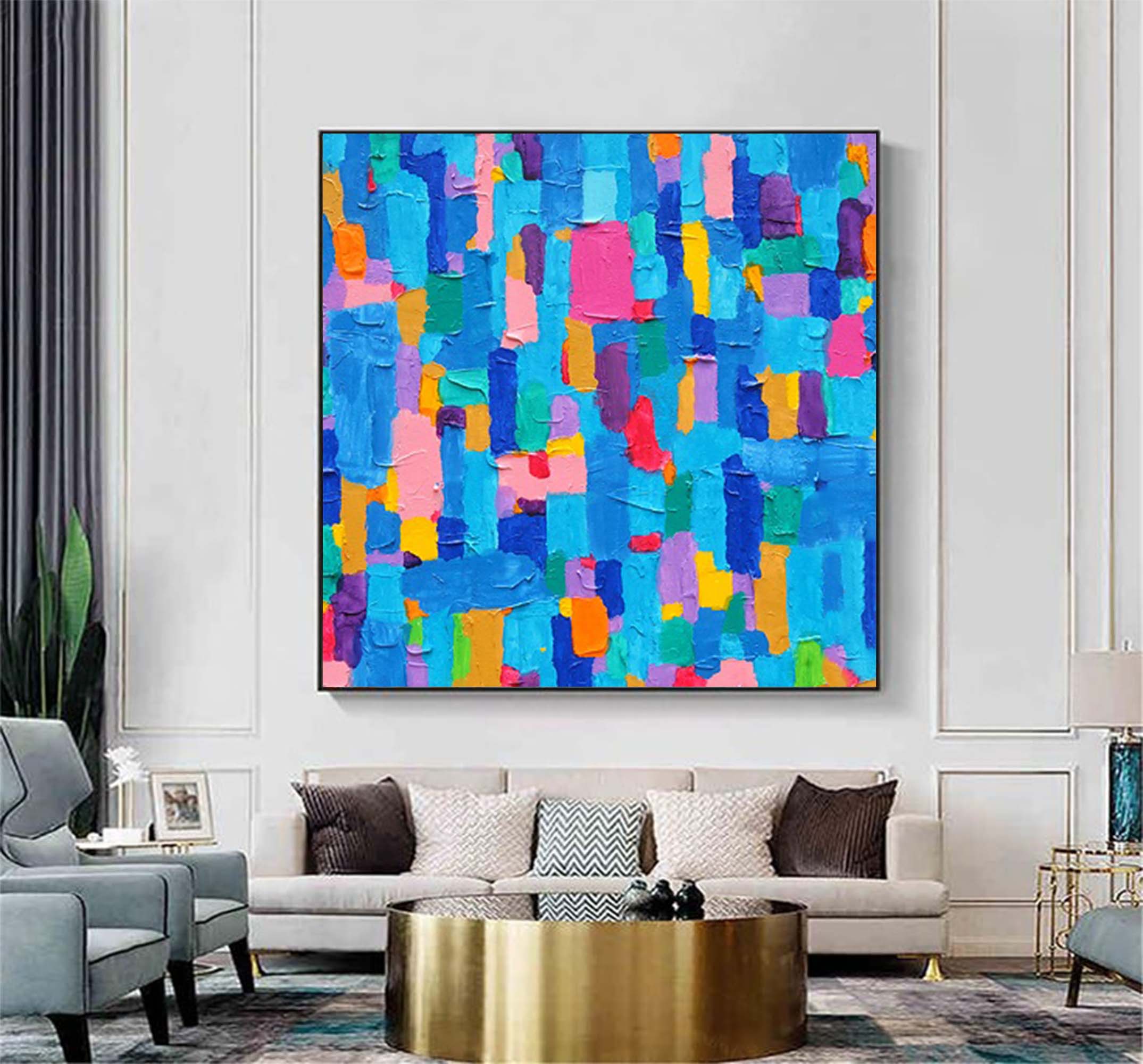 Color Block Vibrant Textured Abstract Art