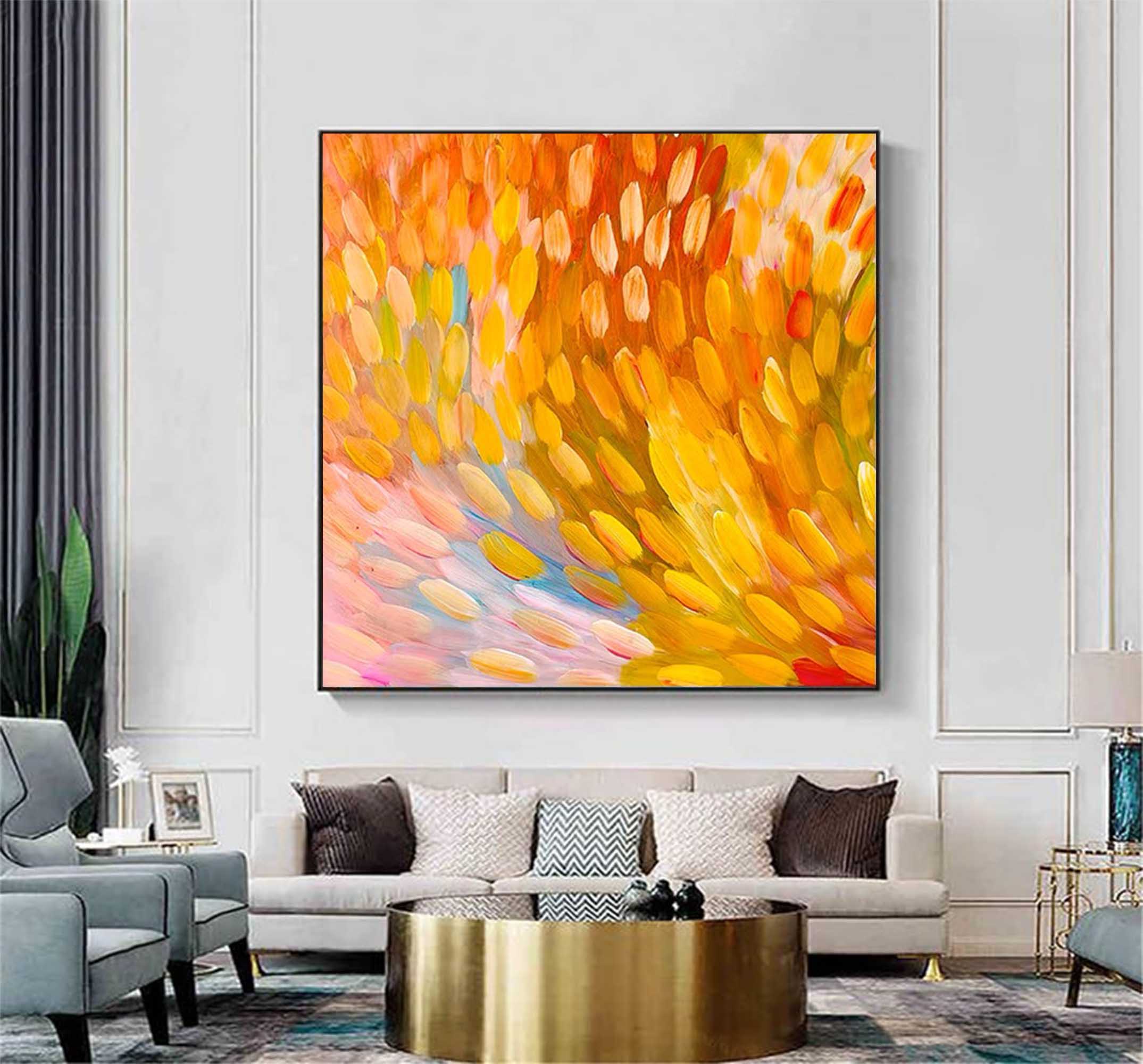 Vibrant Burst Abstract Oil Art