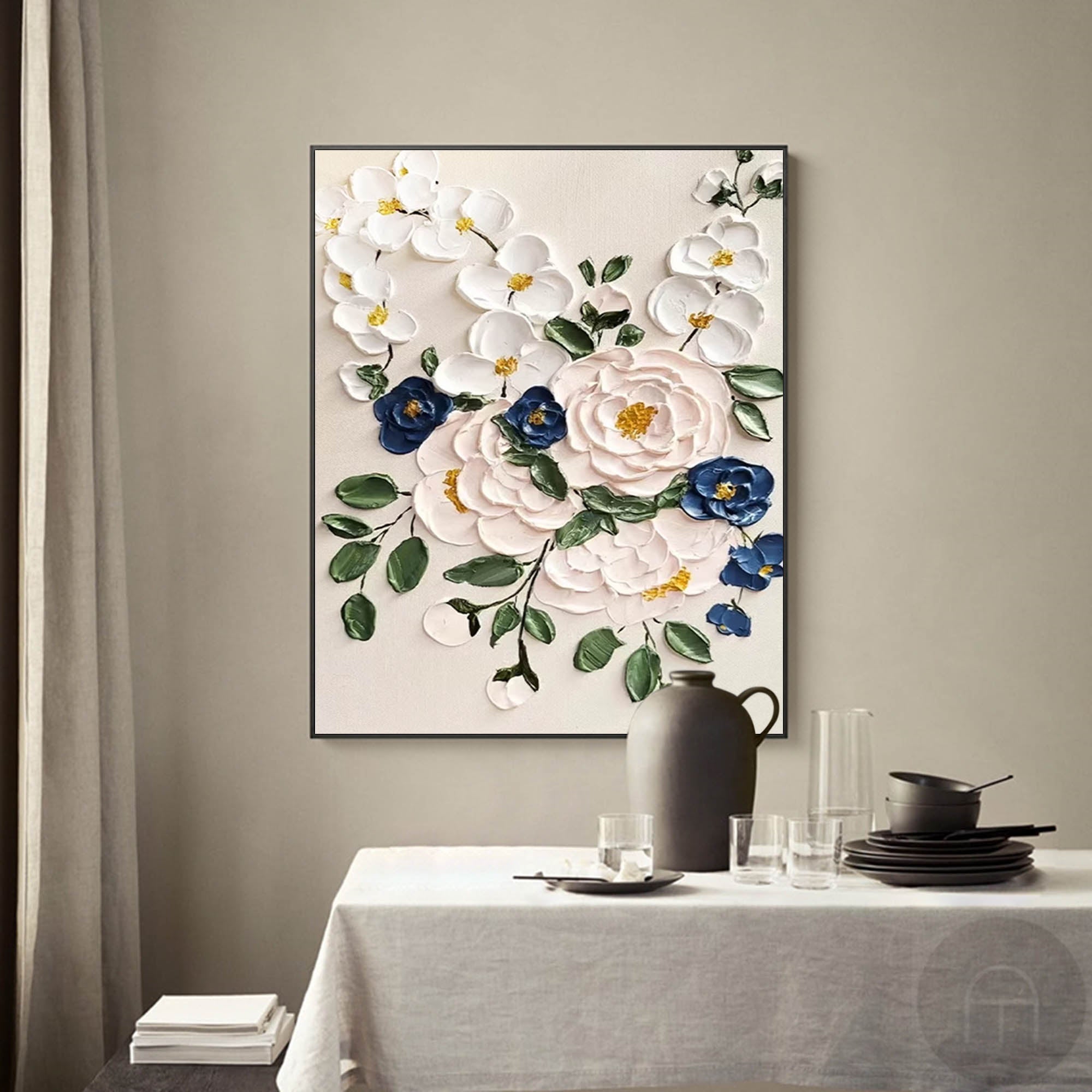 Elegant 3D Floral Canvas Art