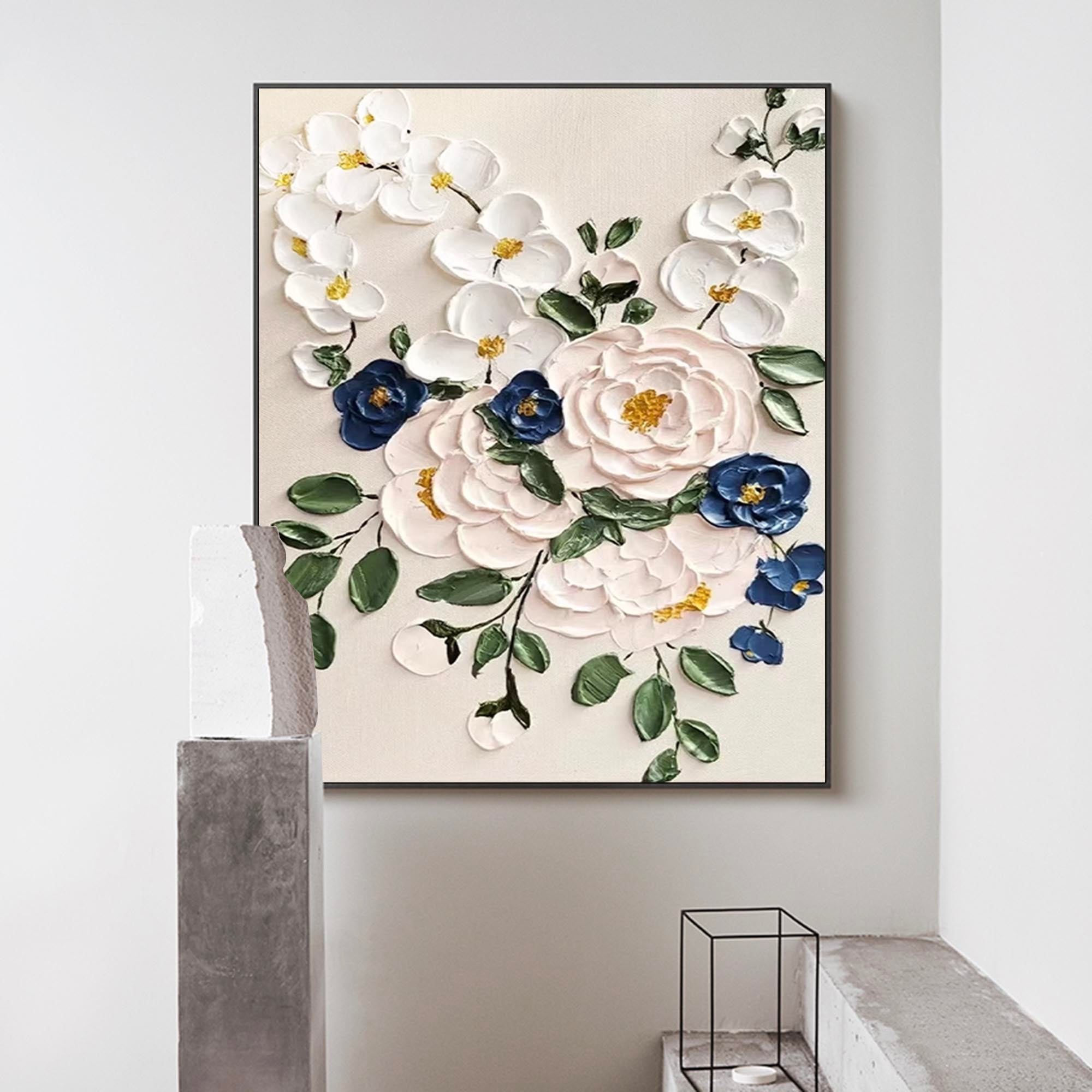 Elegant 3D Floral Canvas Art