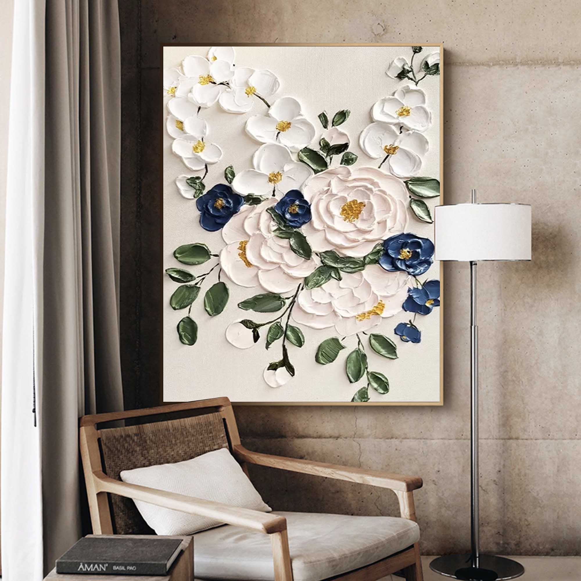 Elegant 3D Floral Canvas Art