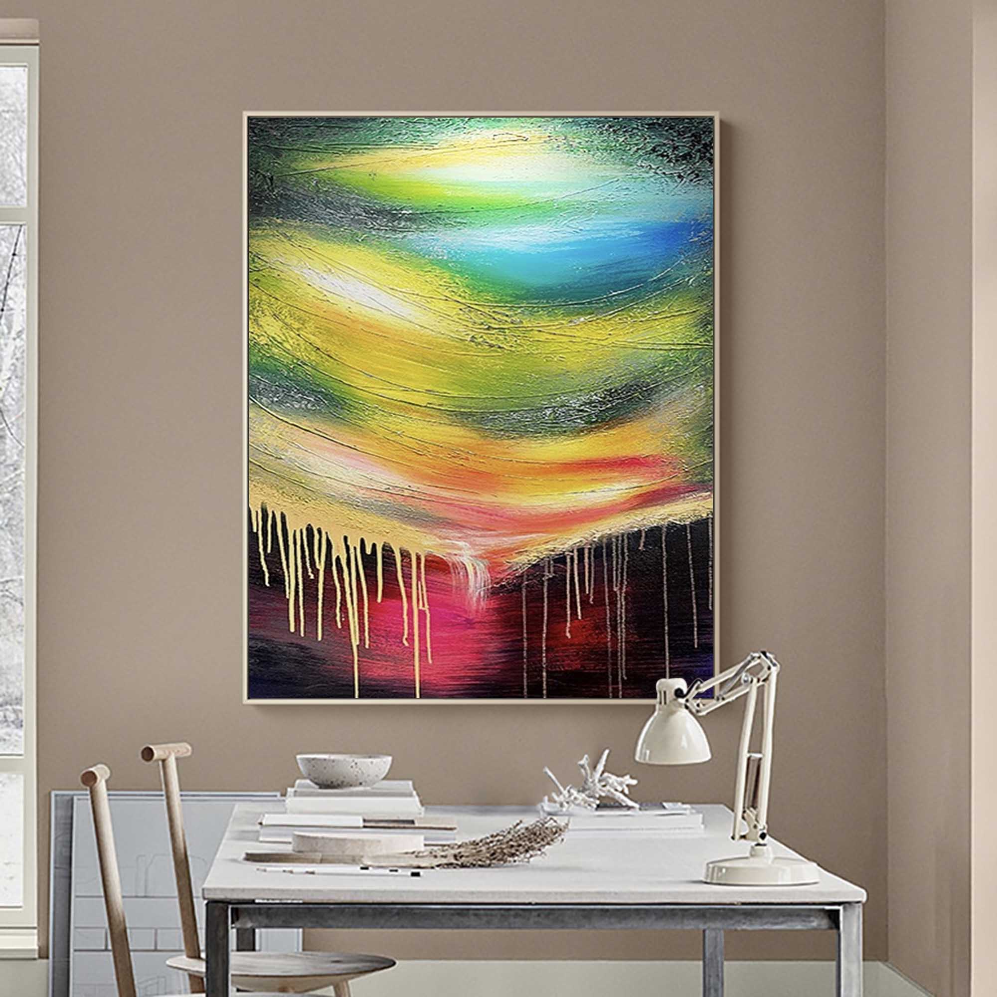 Vivid Drip Abstract Color Wave Canvas Art