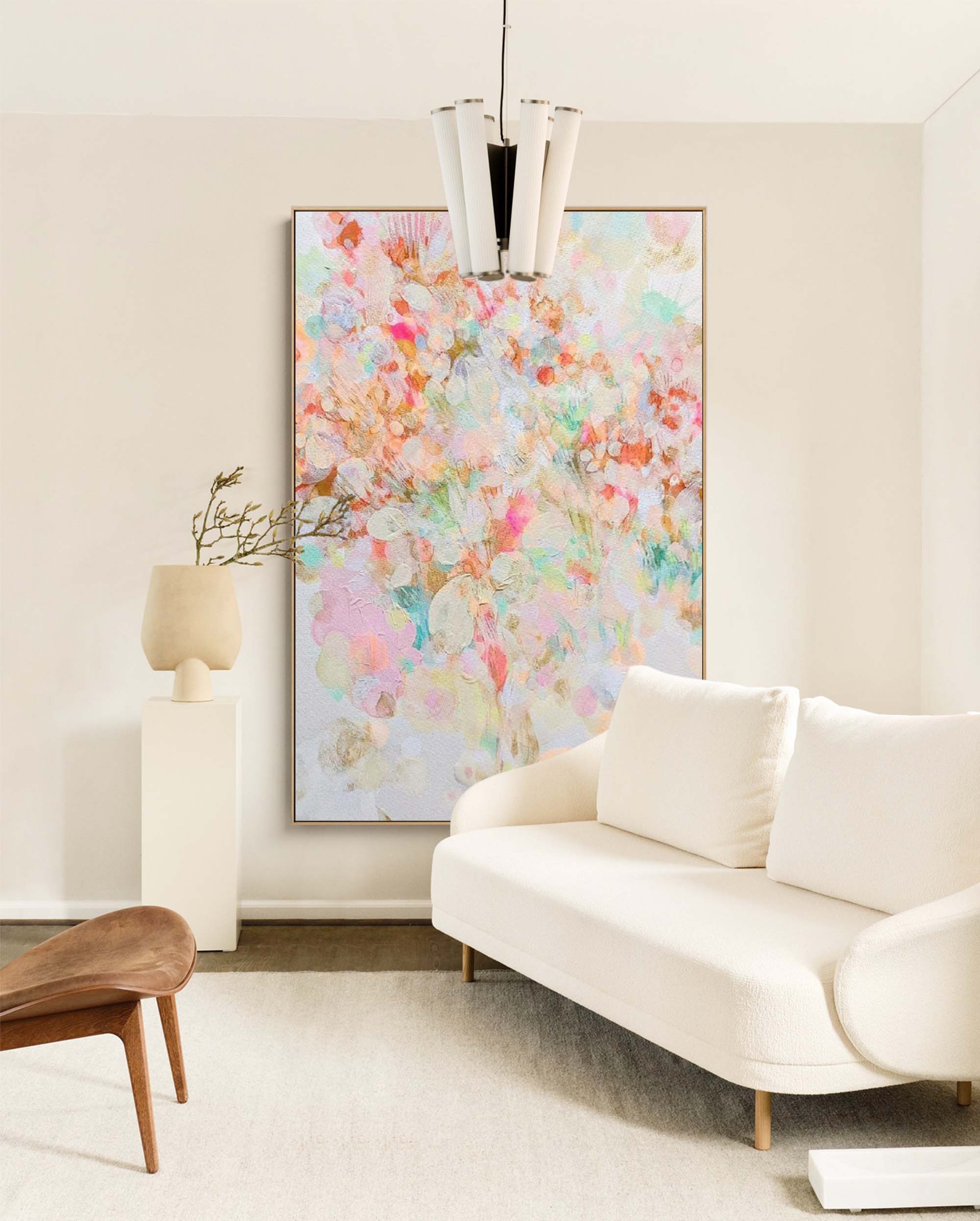 Whimsical Soft Pastel Abstract Floral Art