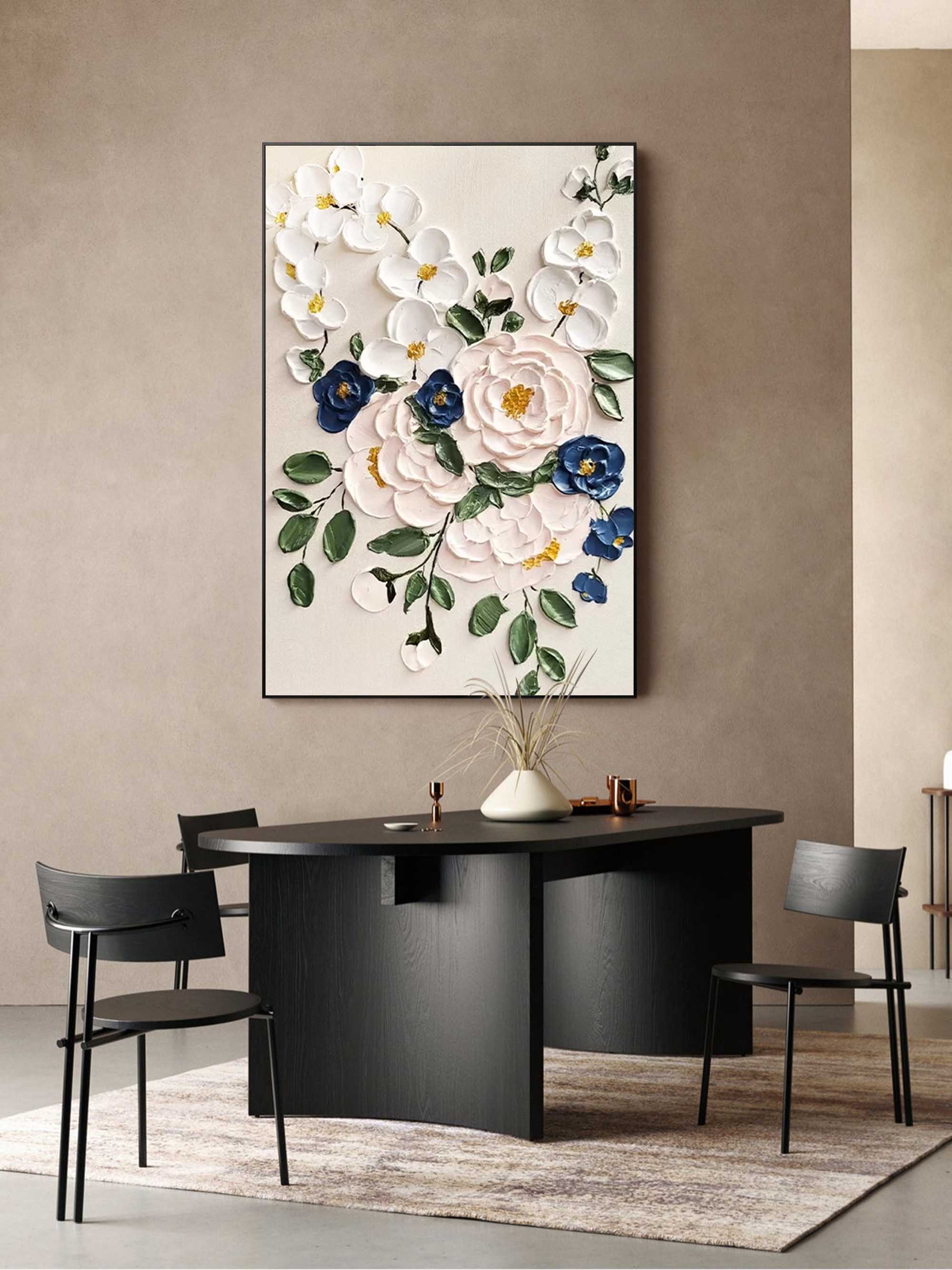 Elegant 3D Floral Canvas Art