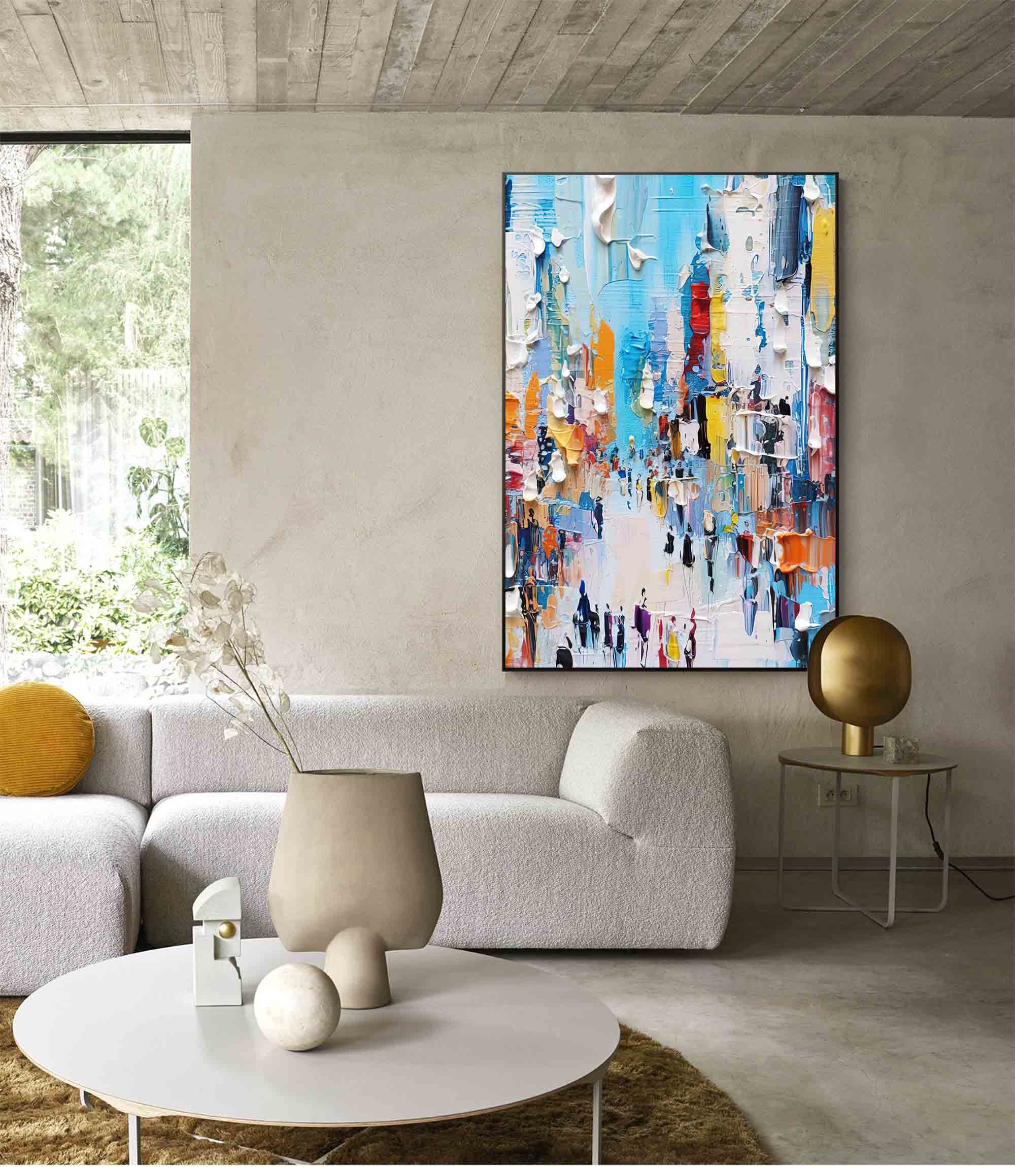 Abstract Light Cityscape Oil Painting