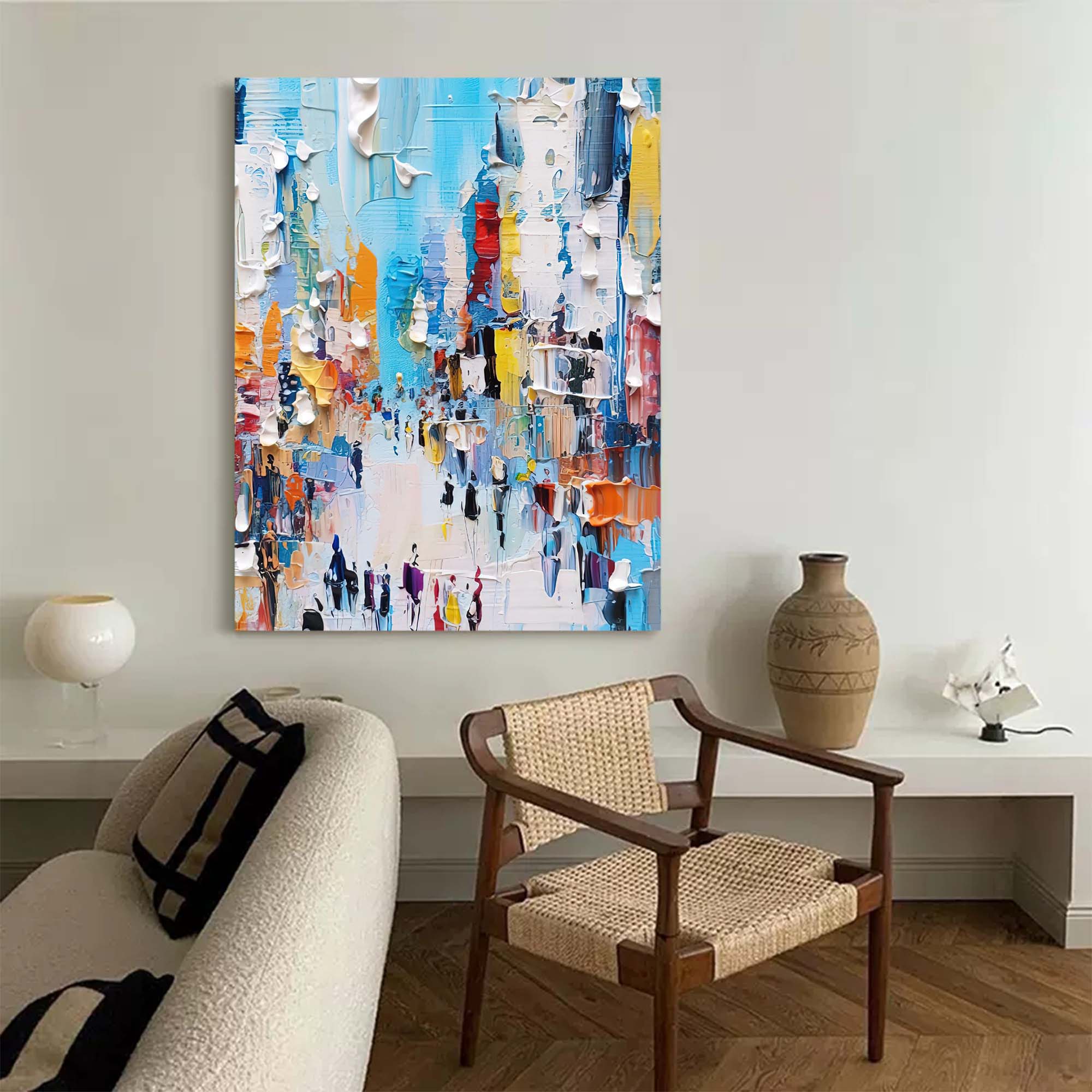 Abstract Light Cityscape Oil Painting